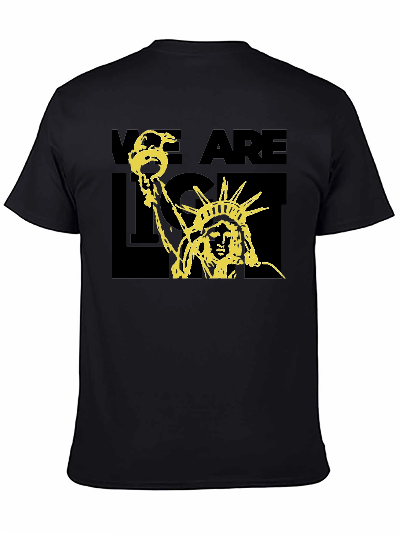 Black Statue of Liberty Graphic Print T-Shirt - Black view 4
