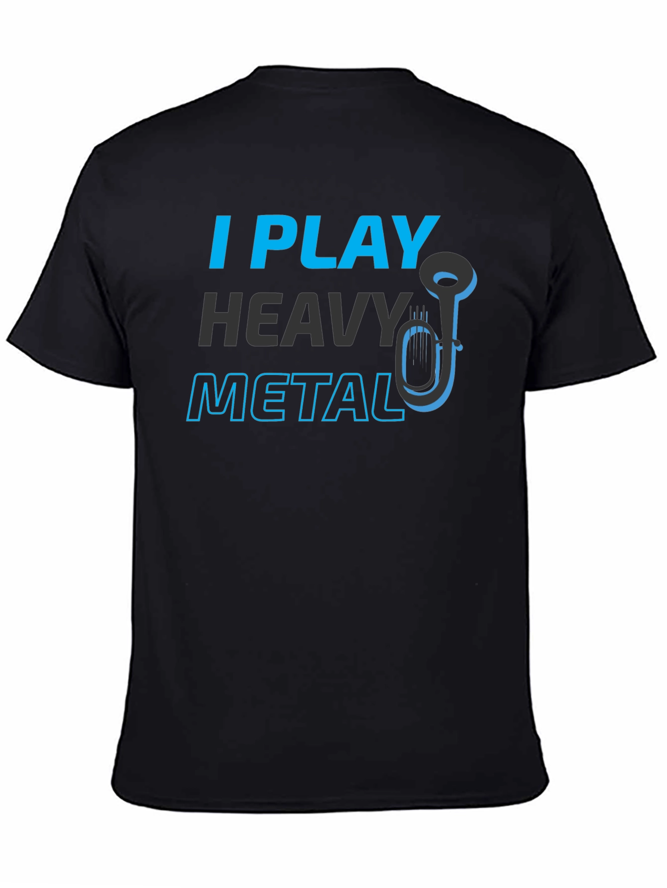 Black I Play Heavy Metal T-Shirt - Funny Musician Tee view 4