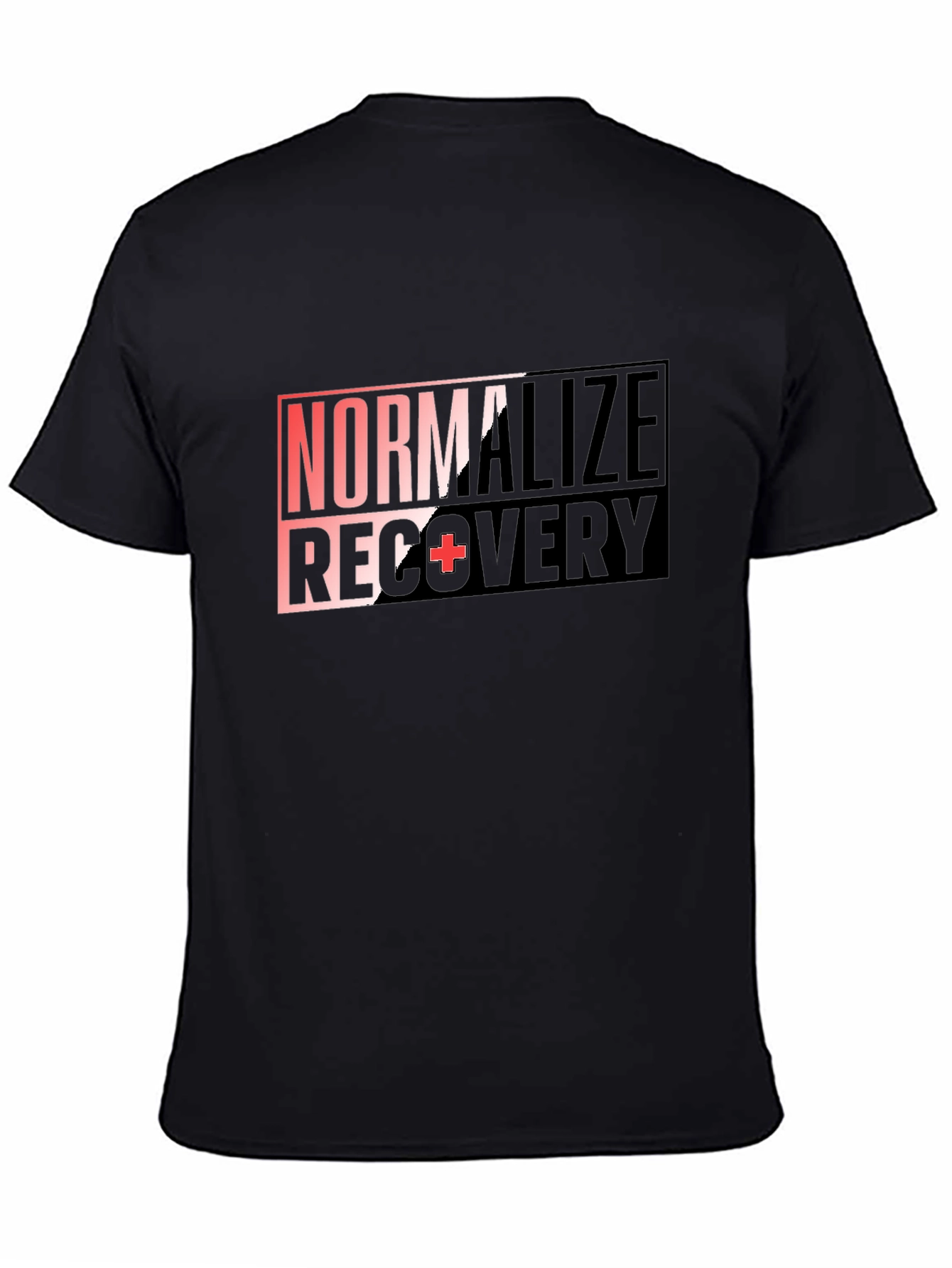 Black Normalize Recovery T-Shirt - Graphic Print Black Tee view 4