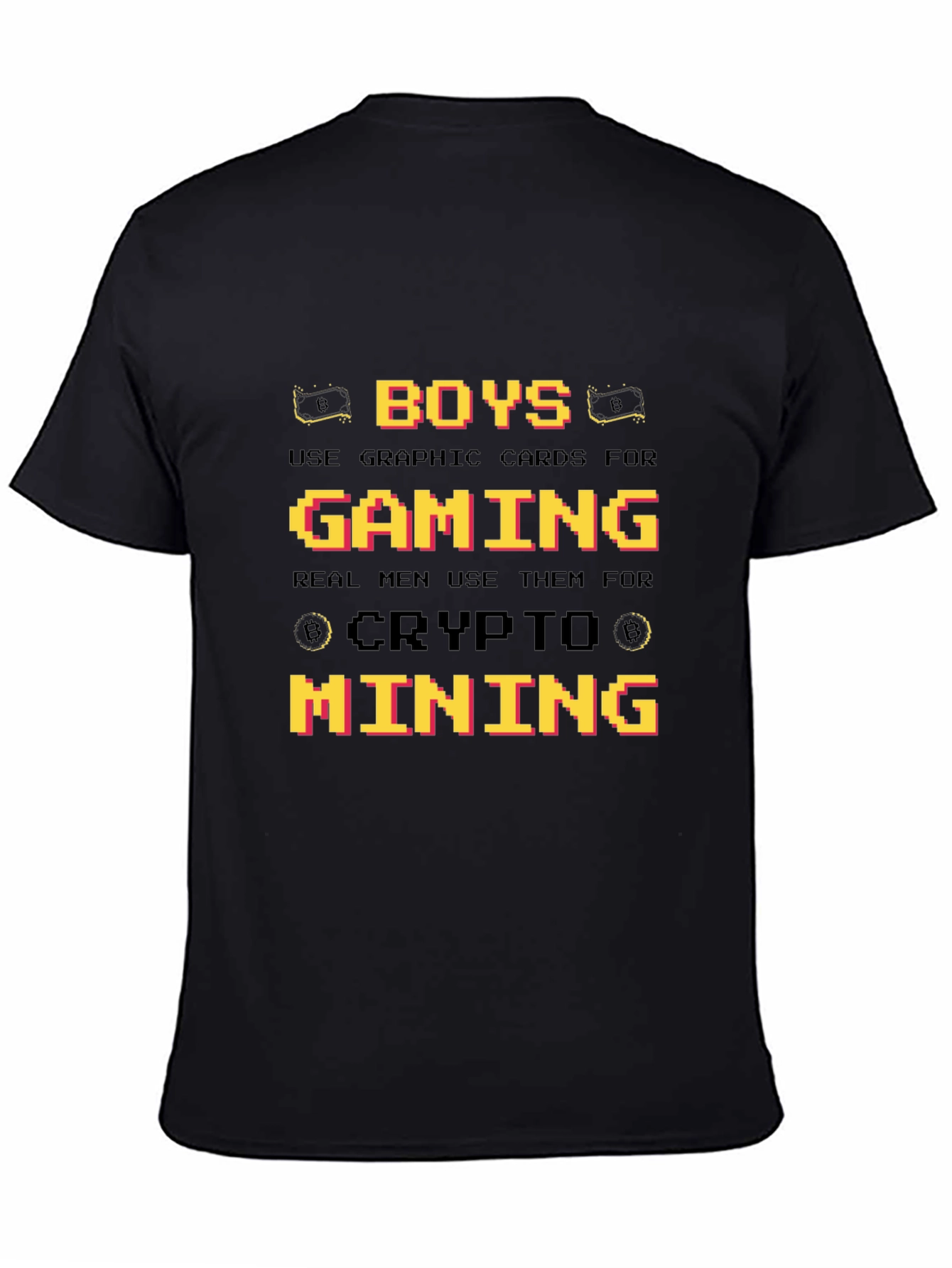 Black Crypto Mining Graphic T-Shirt - Gamer Gift view 4