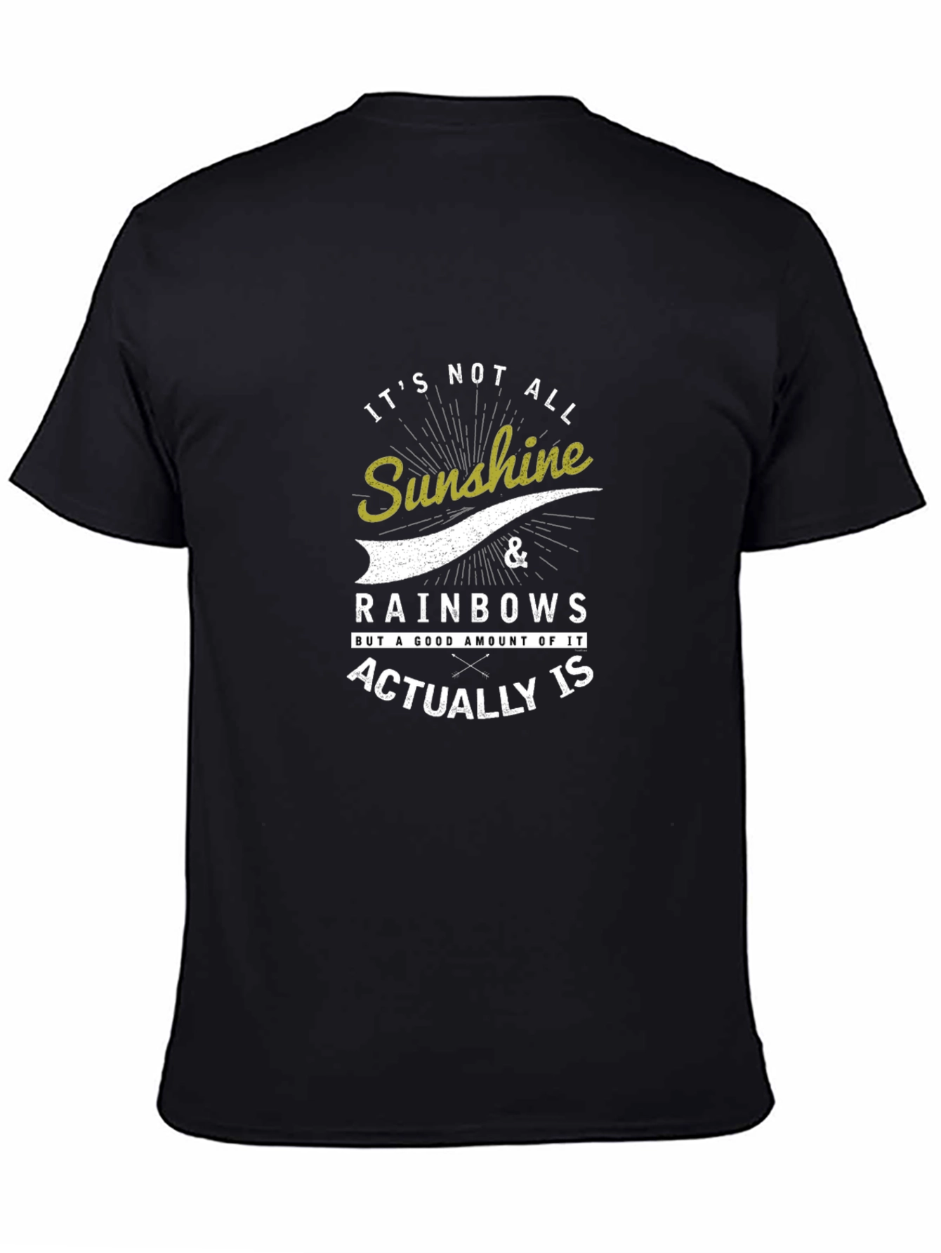 Black Sunshine & Rainbows Graphic T-Shirt - Black view 4