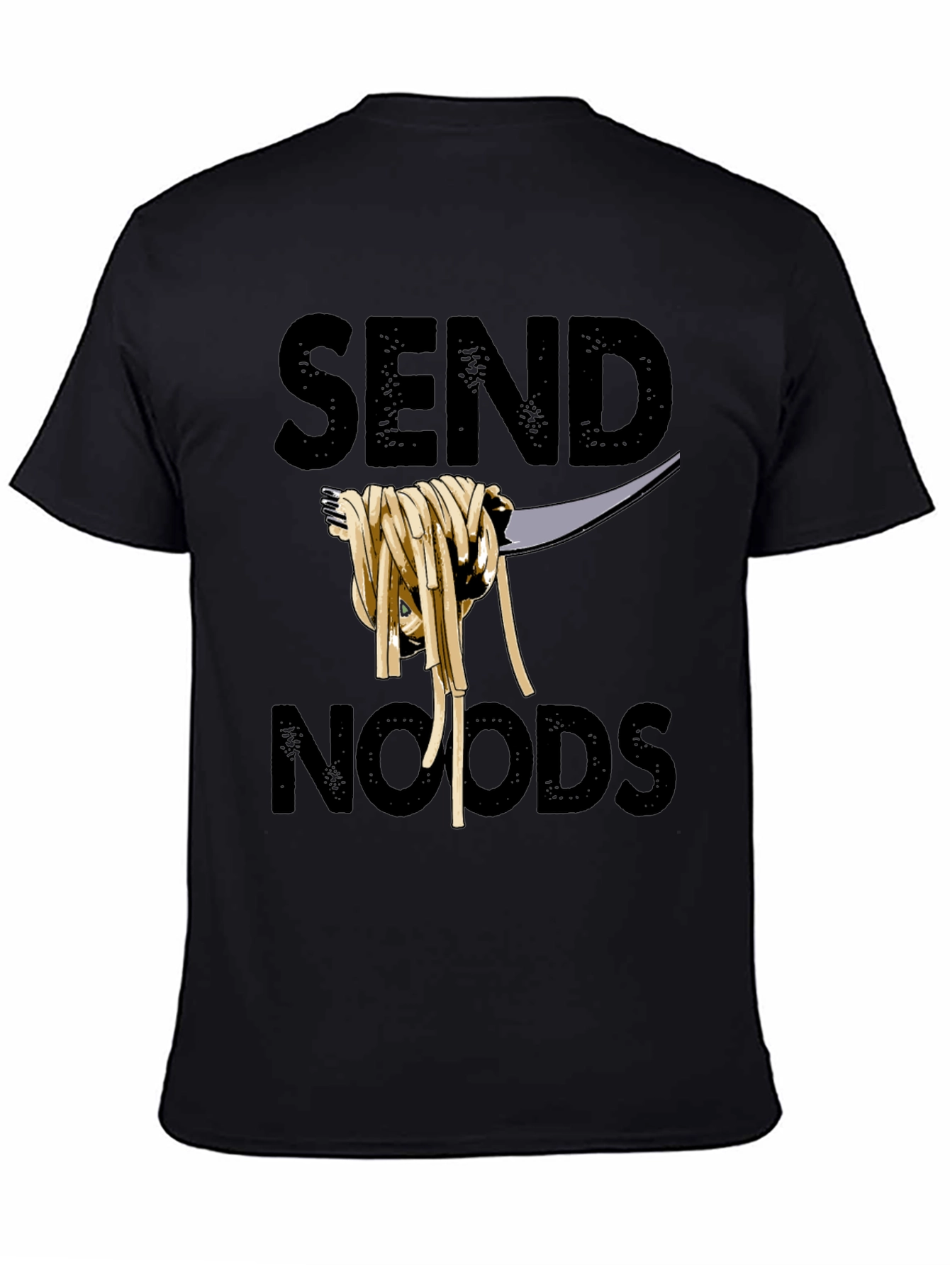 Black Send Noods Graphic Tee - Funny Pasta T-Shirt view 4