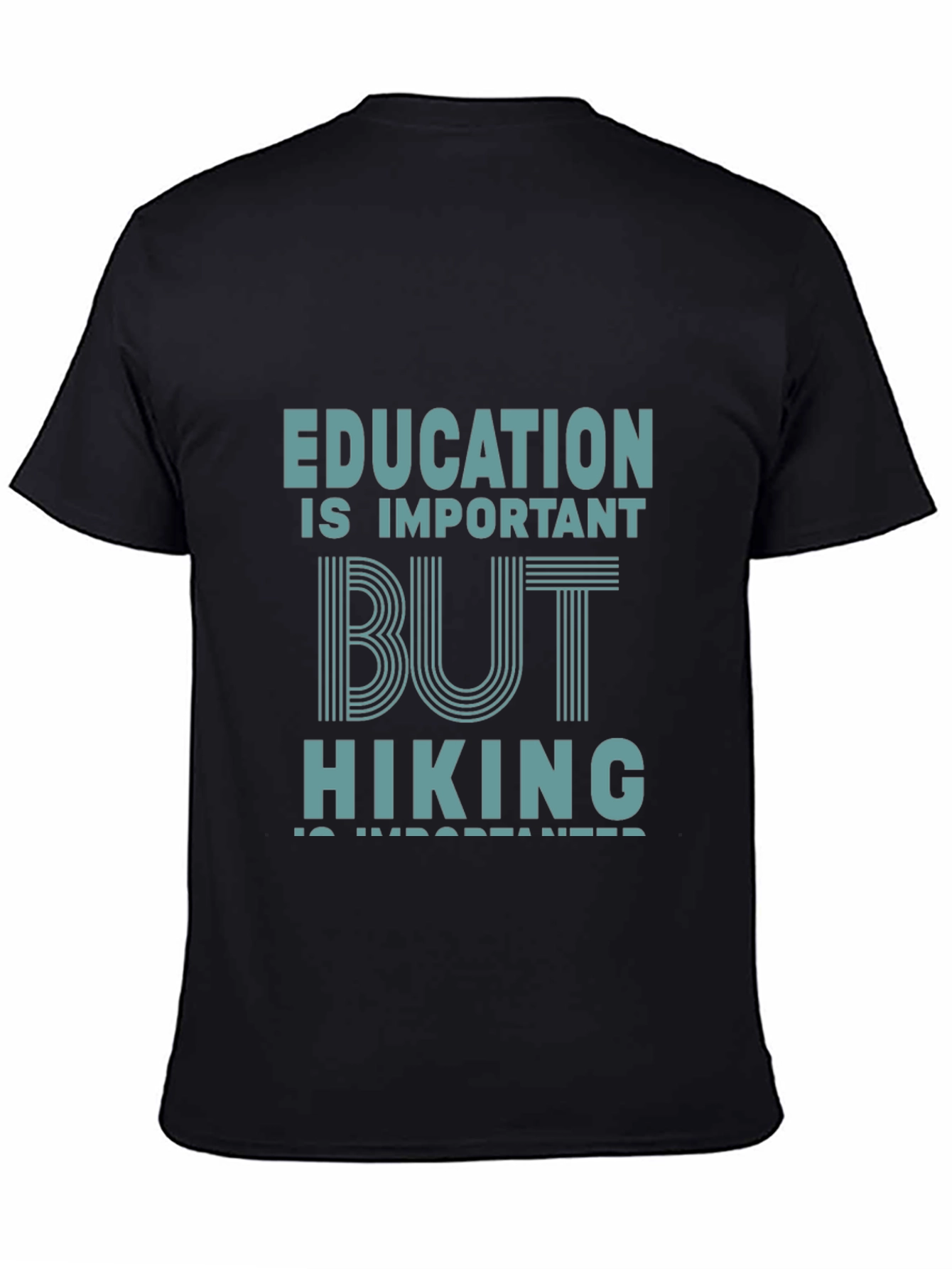 Black Education vs Hiking Tee - Mens Graphic Novelty T-Shirt view 4