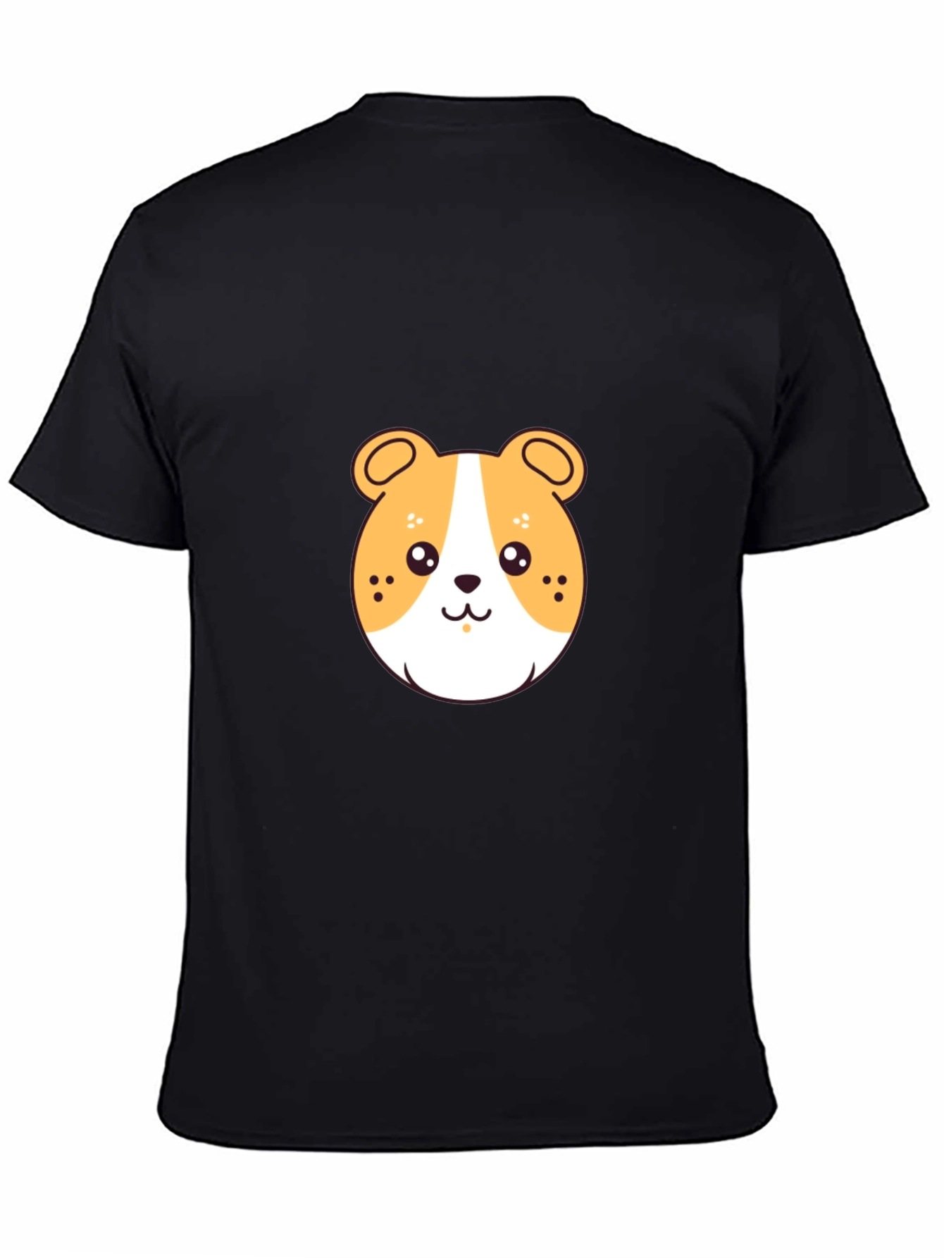 Black Cute Cartoon Hamster Graphic Tee view 4