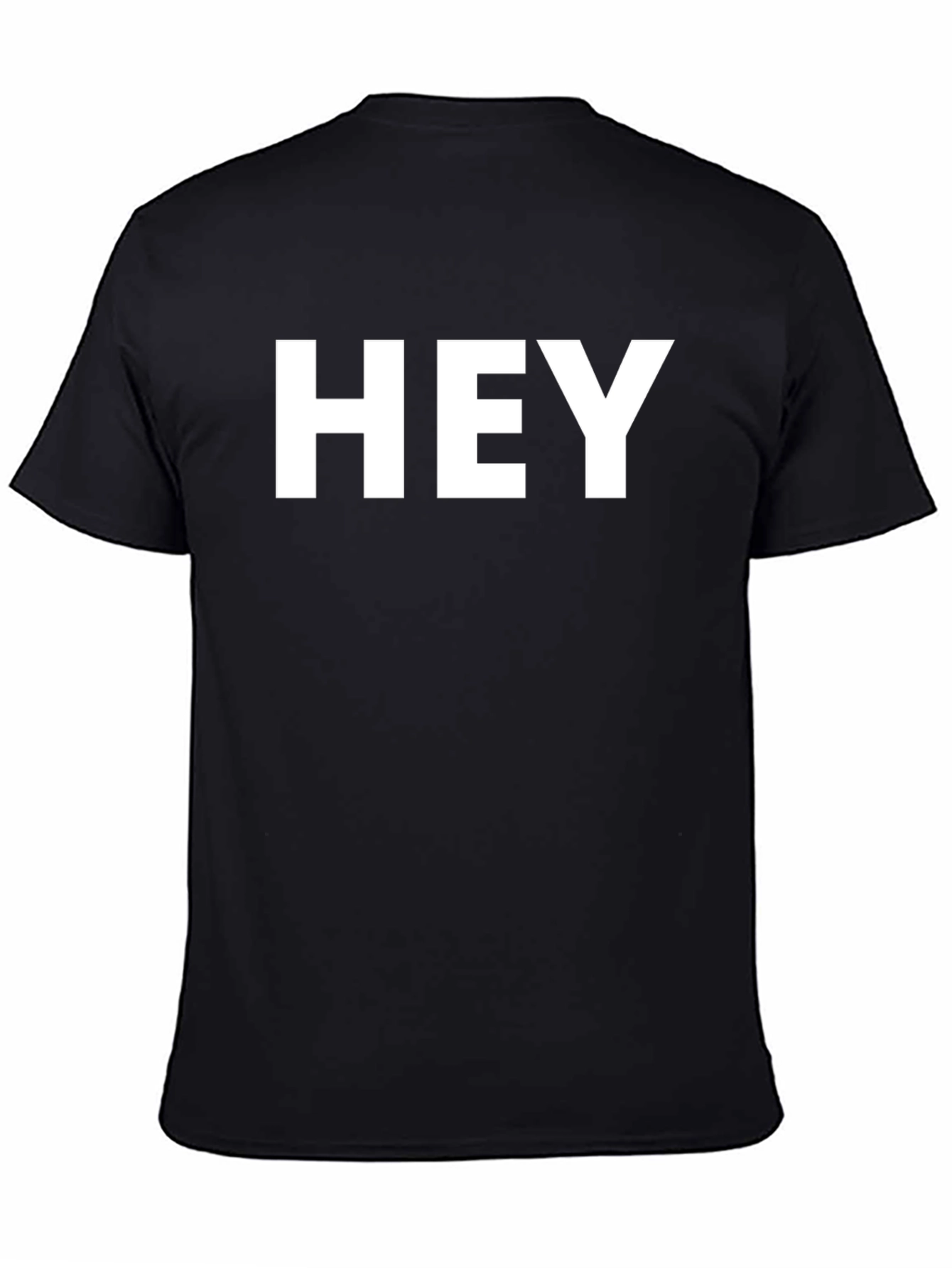Black HEY Graphic Tee - Black Short Sleeve Casual Shirt view 4