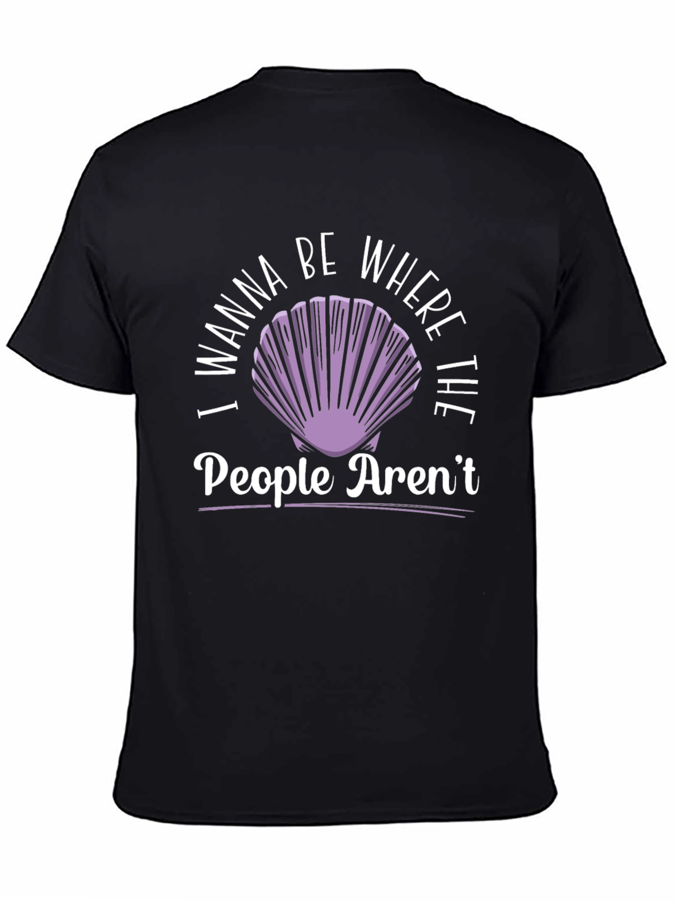 Black I Wanna Be Where The People Aren't T-Shirt view 4