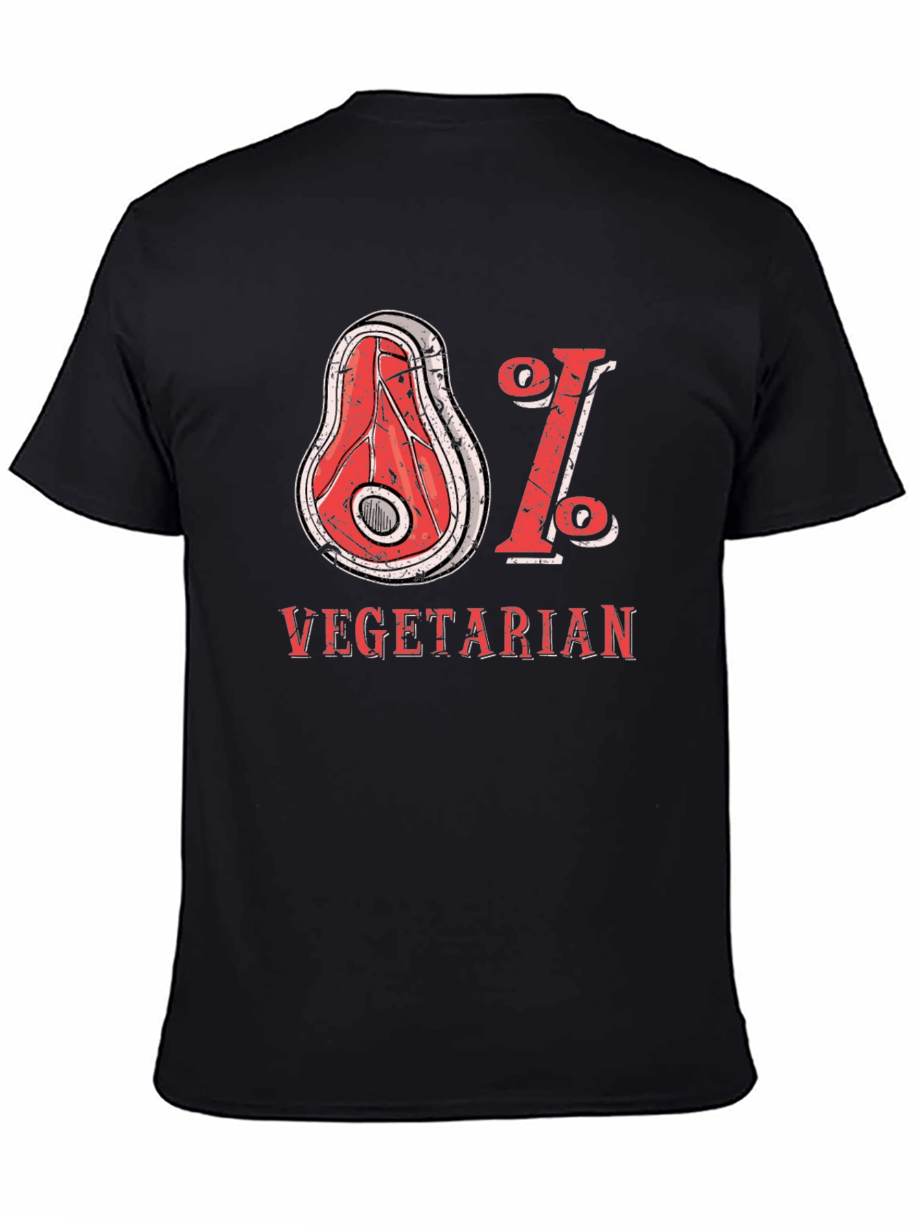 Black 81% Vegetarian Graphic Tee - Humor T-Shirt view 4