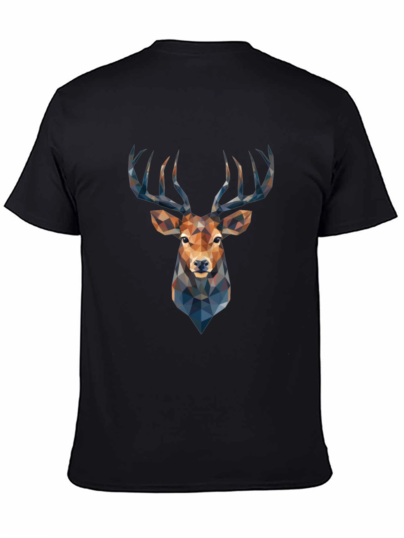 Black Geometric Deer Graphic Tee - Modern Style view 4