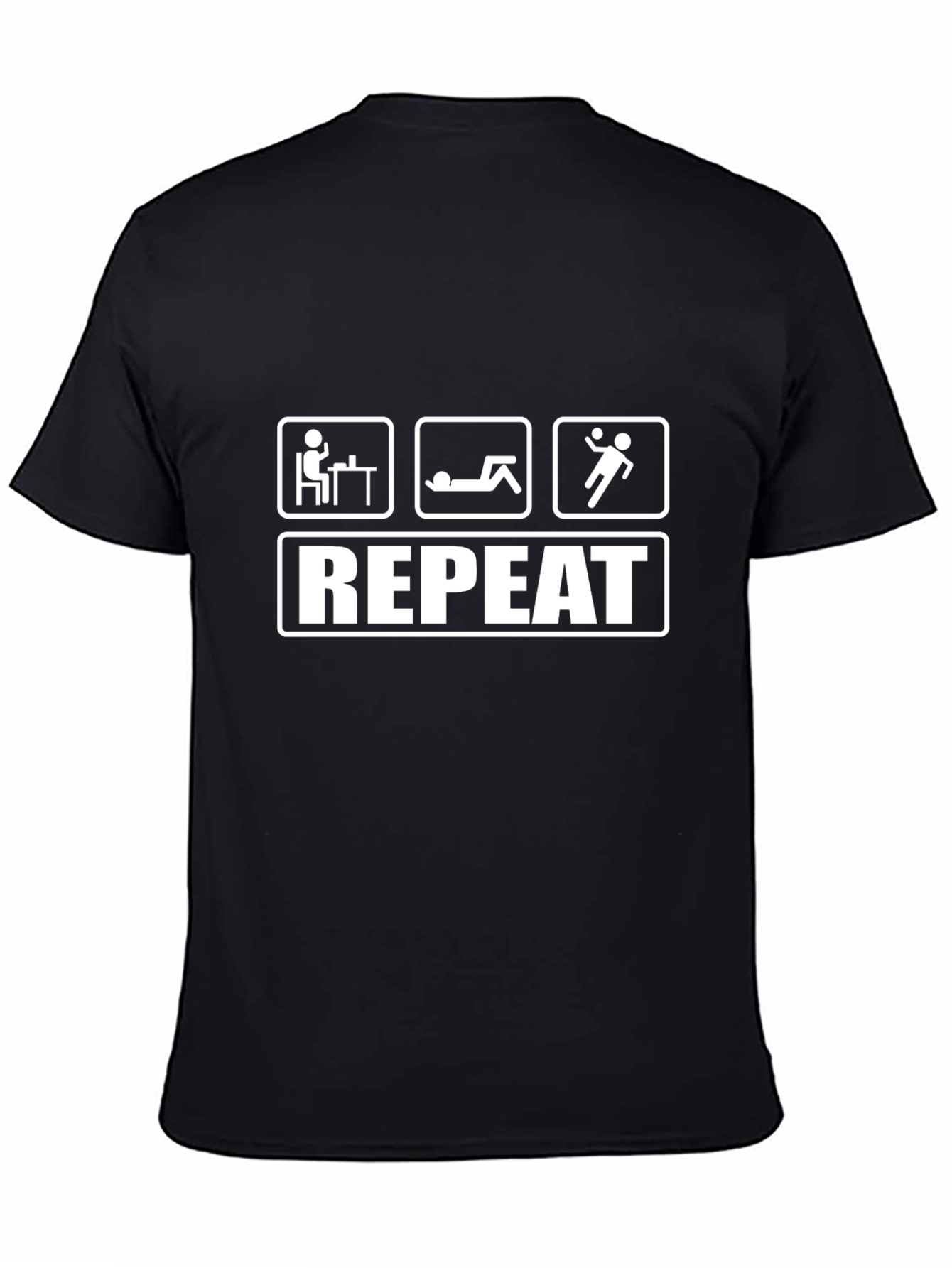 Black Work Rest Play Repeat Graphic T-Shirt view 4