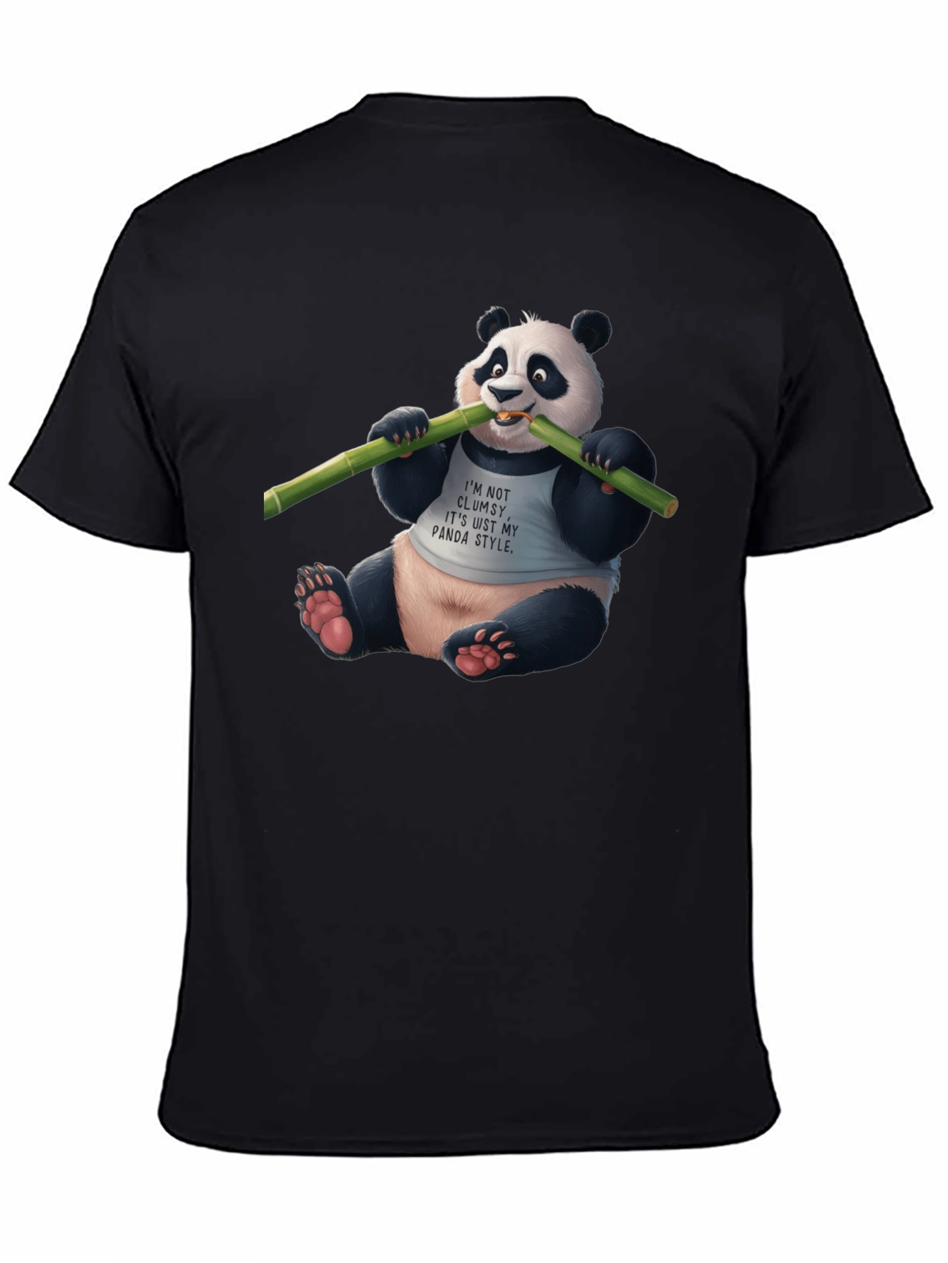 Black Panda Style Black T-Shirt view 4