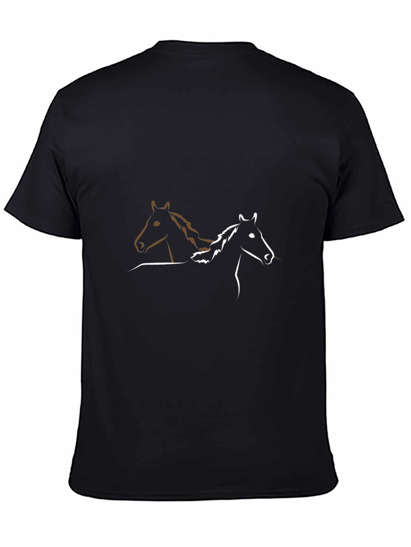 Black Two Horses Graphic T-Shirt - Black view 4