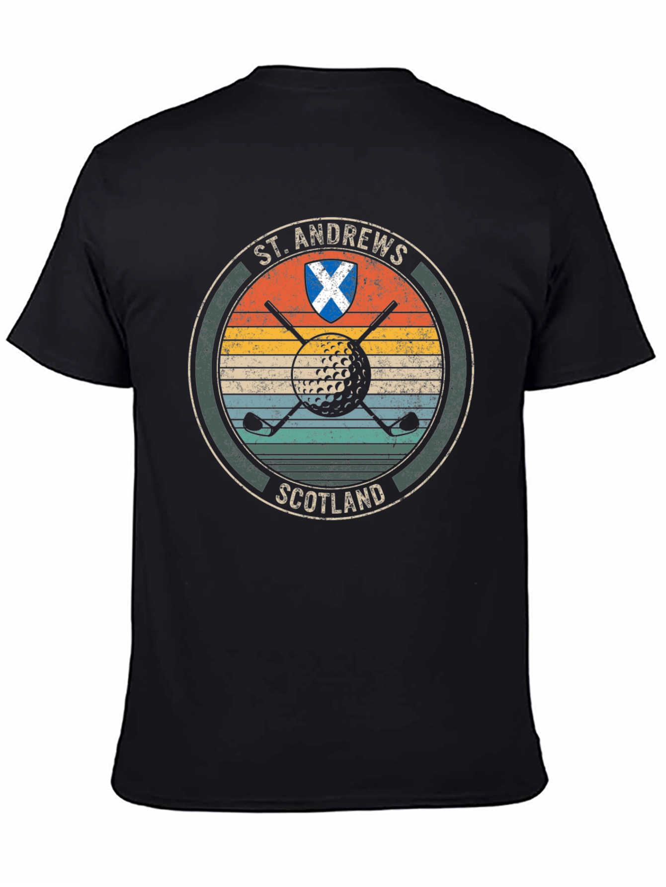 Black St. Andrews Scotland Golf T-Shirt view 4
