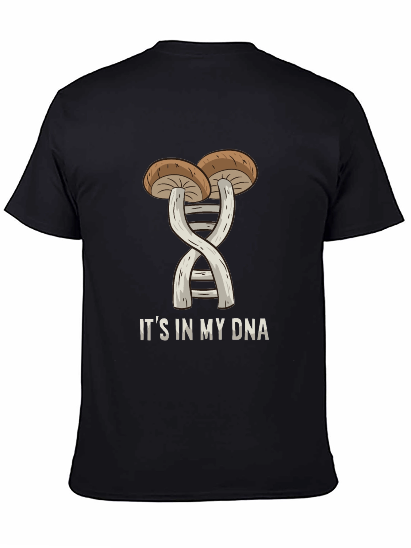 Black Mushroom DNA T-Shirt - "It's in my DNA" Black Tee view 4