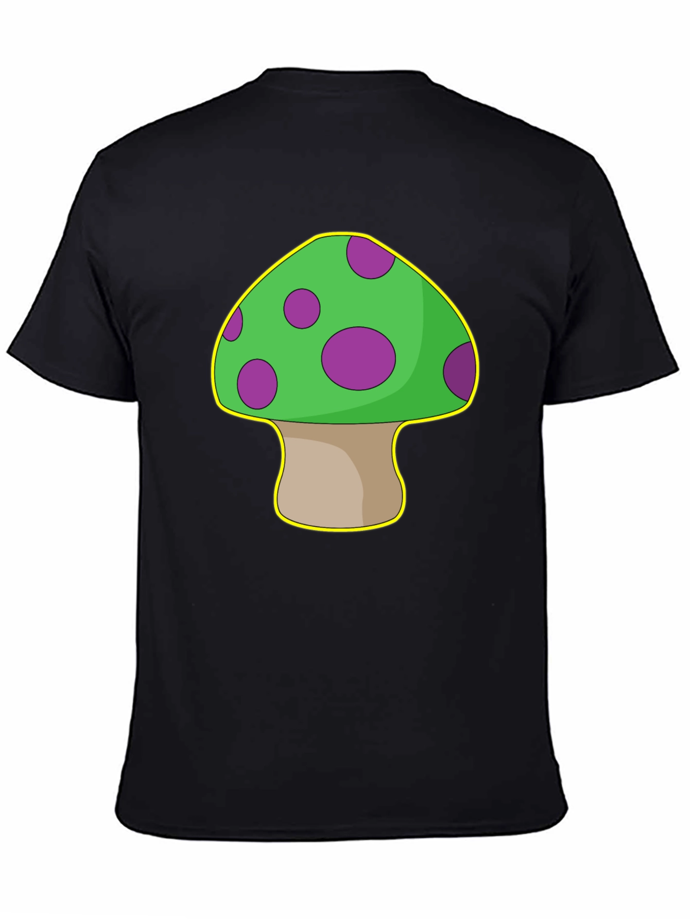 Black Mushroom Graphic T-Shirt - Quirky & Fun Design view 4