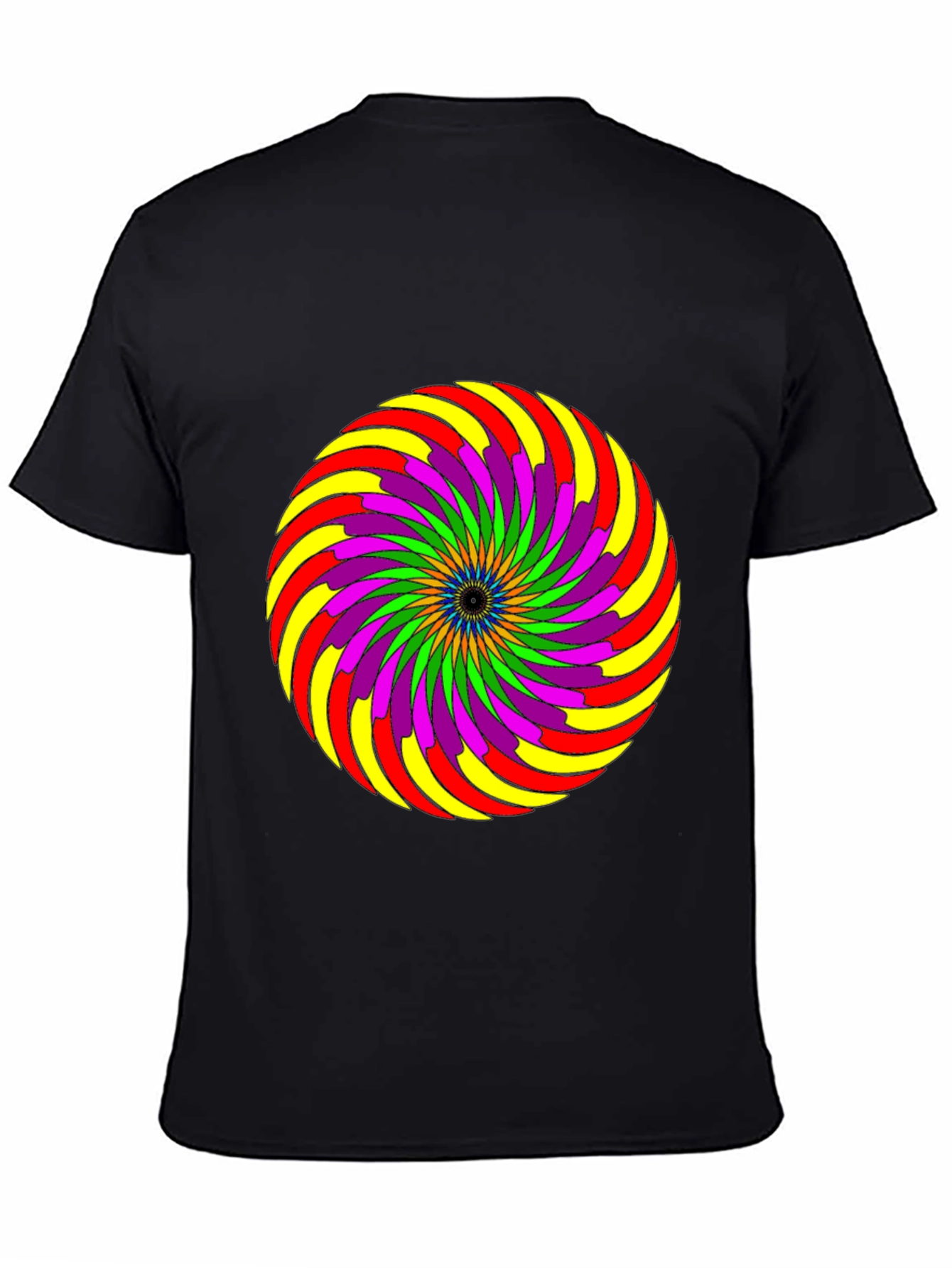 Black Psychedelic Swirl Graphic Tee - Black view 4