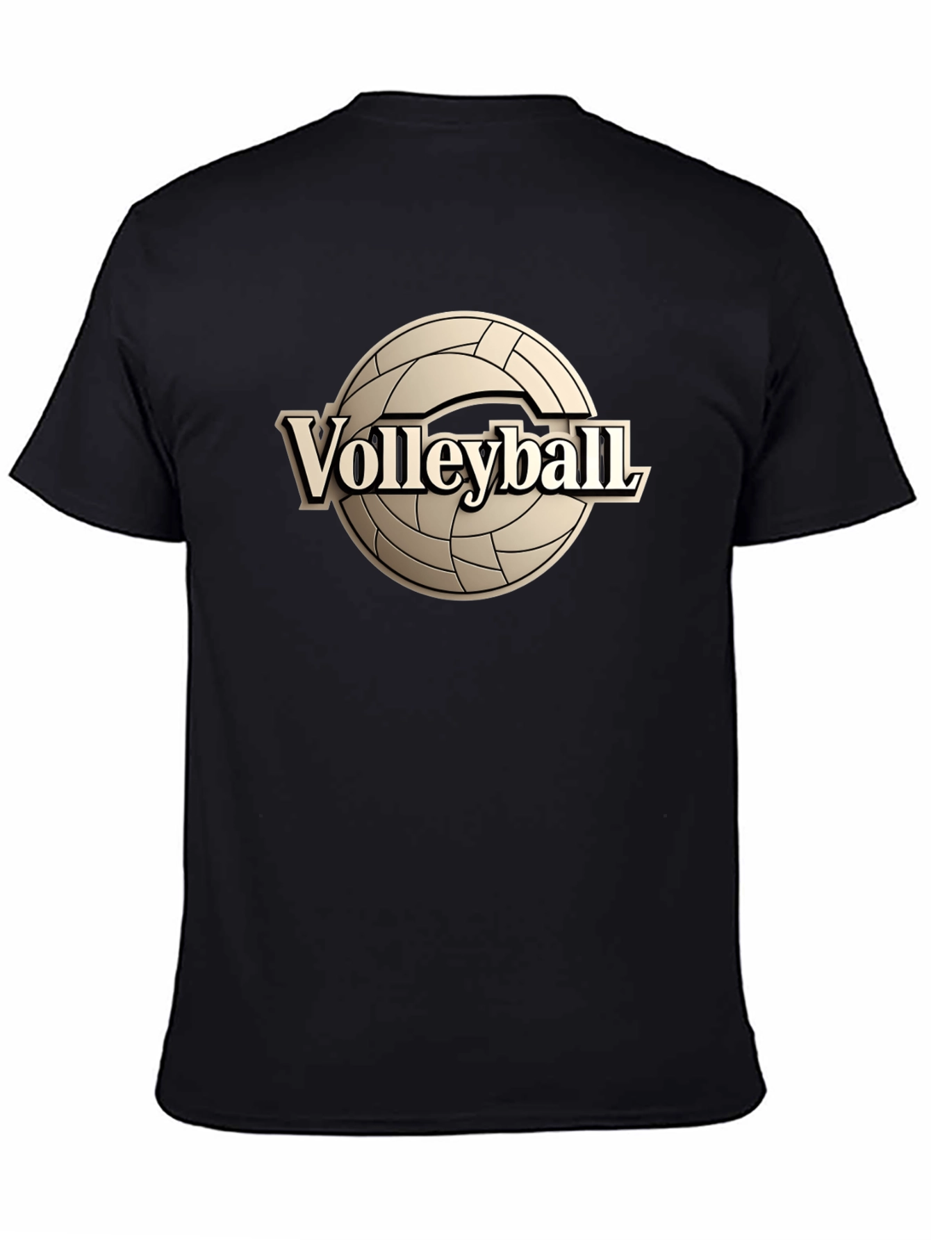 Black Volleyball Graphic Tee - Black Cotton T-Shirt view 4