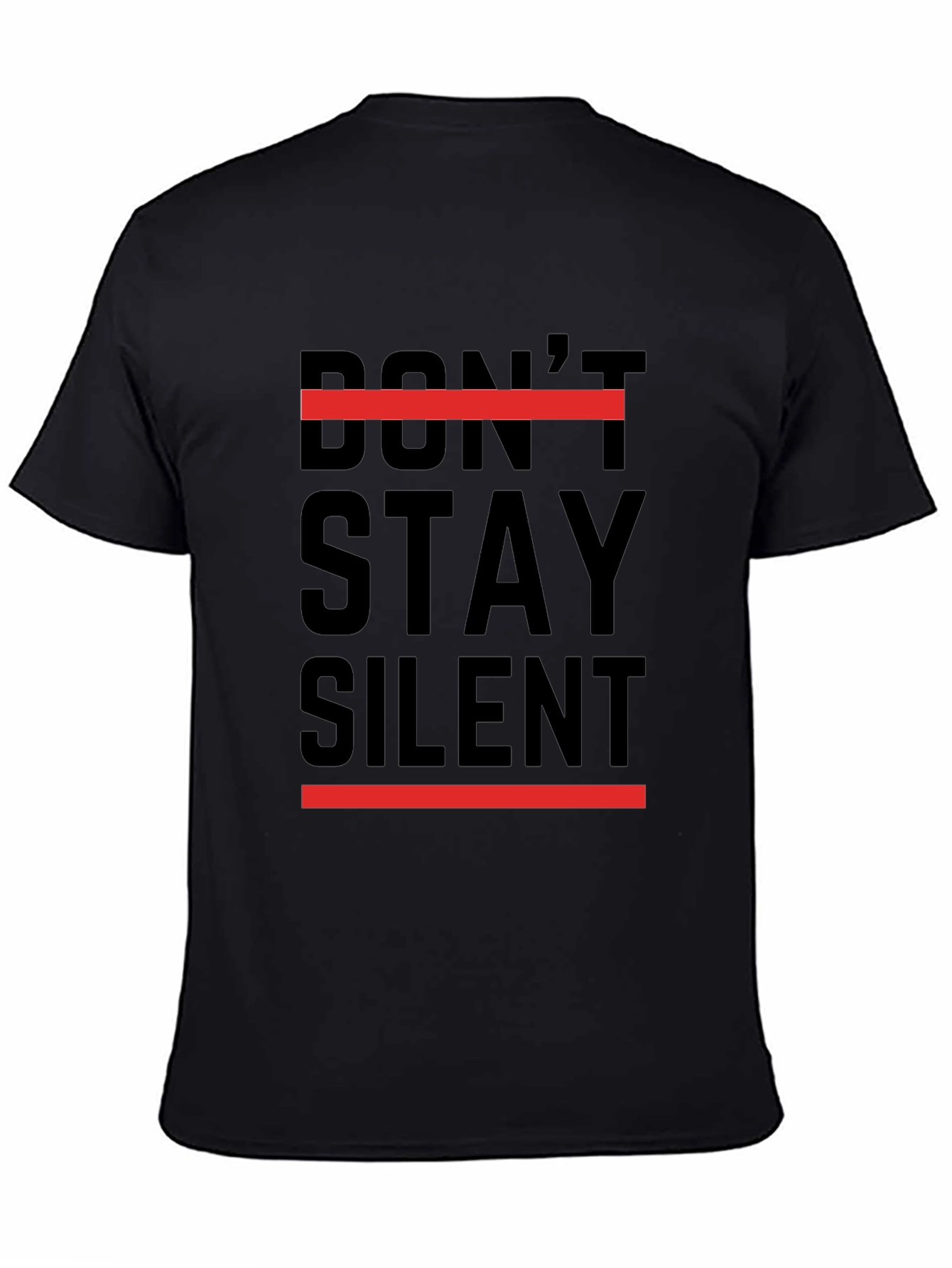 Black Don't Stay Silent Graphic Tee - Black view 4