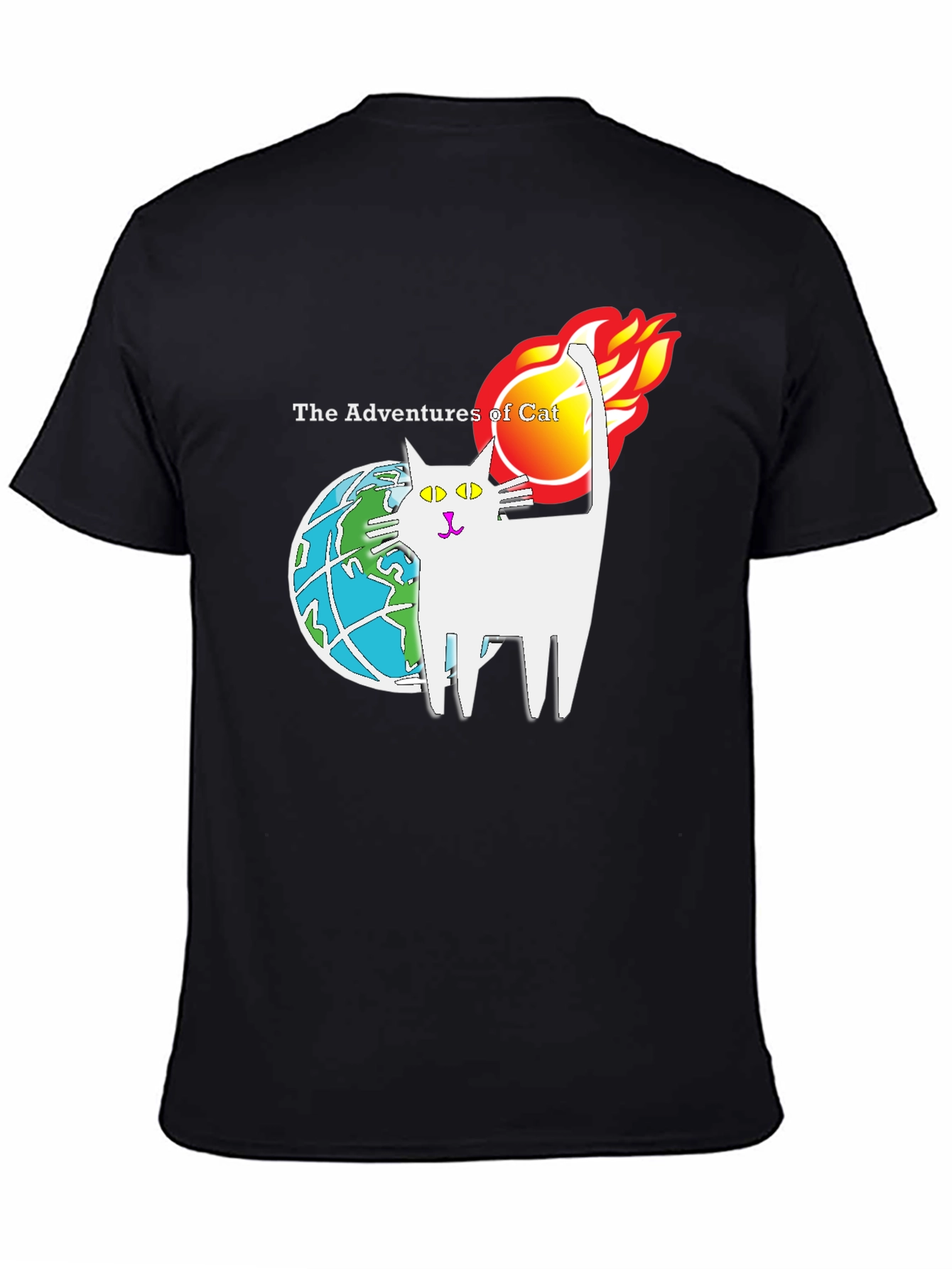 Black Adventures of Cat Graphic Tee view 4