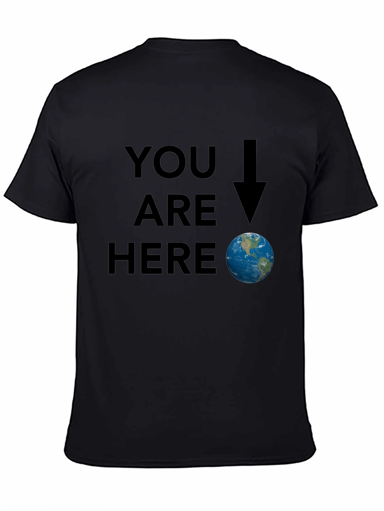 Black You Are Here Earth Graphic Tee - Black view 4