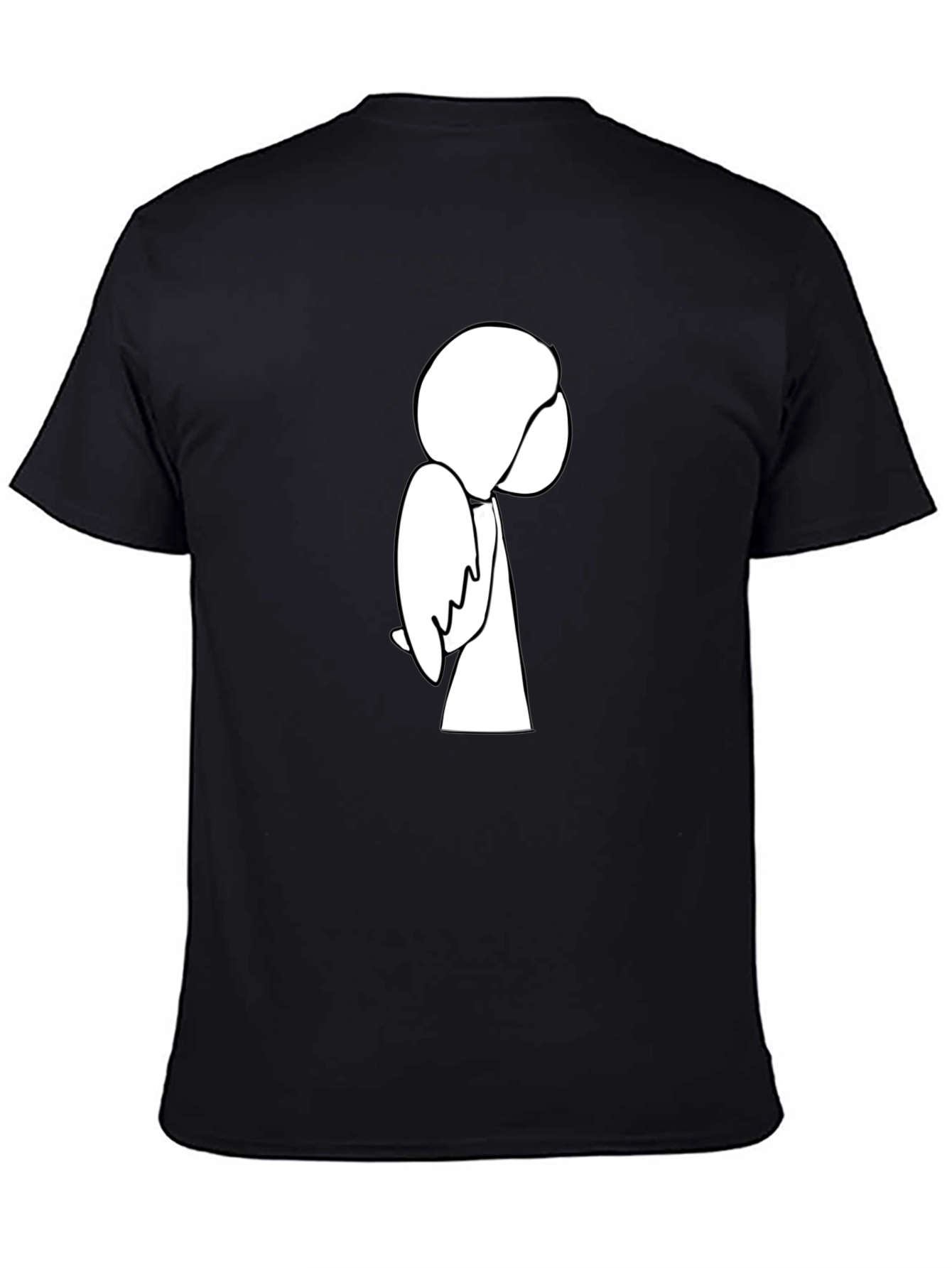Black Minimalist Line Art Graphic T-Shirt view 4
