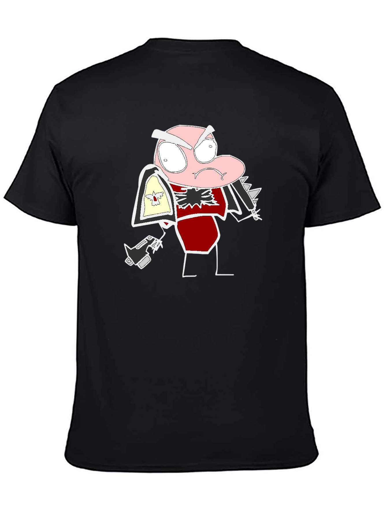 Black Cartoon Character T-Shirt view 4