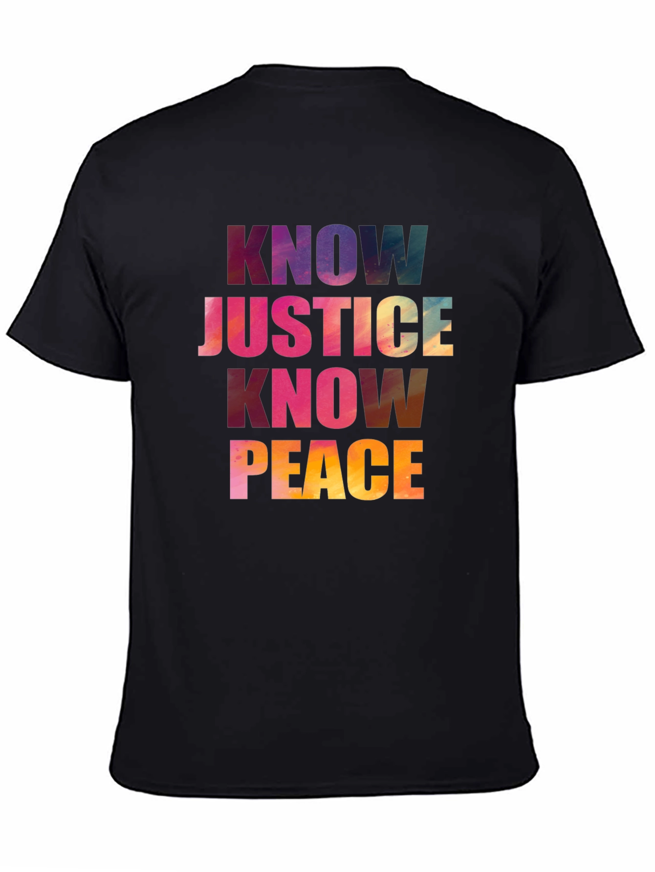 Black Know Justice Know Peace Graphic T-Shirt view 4
