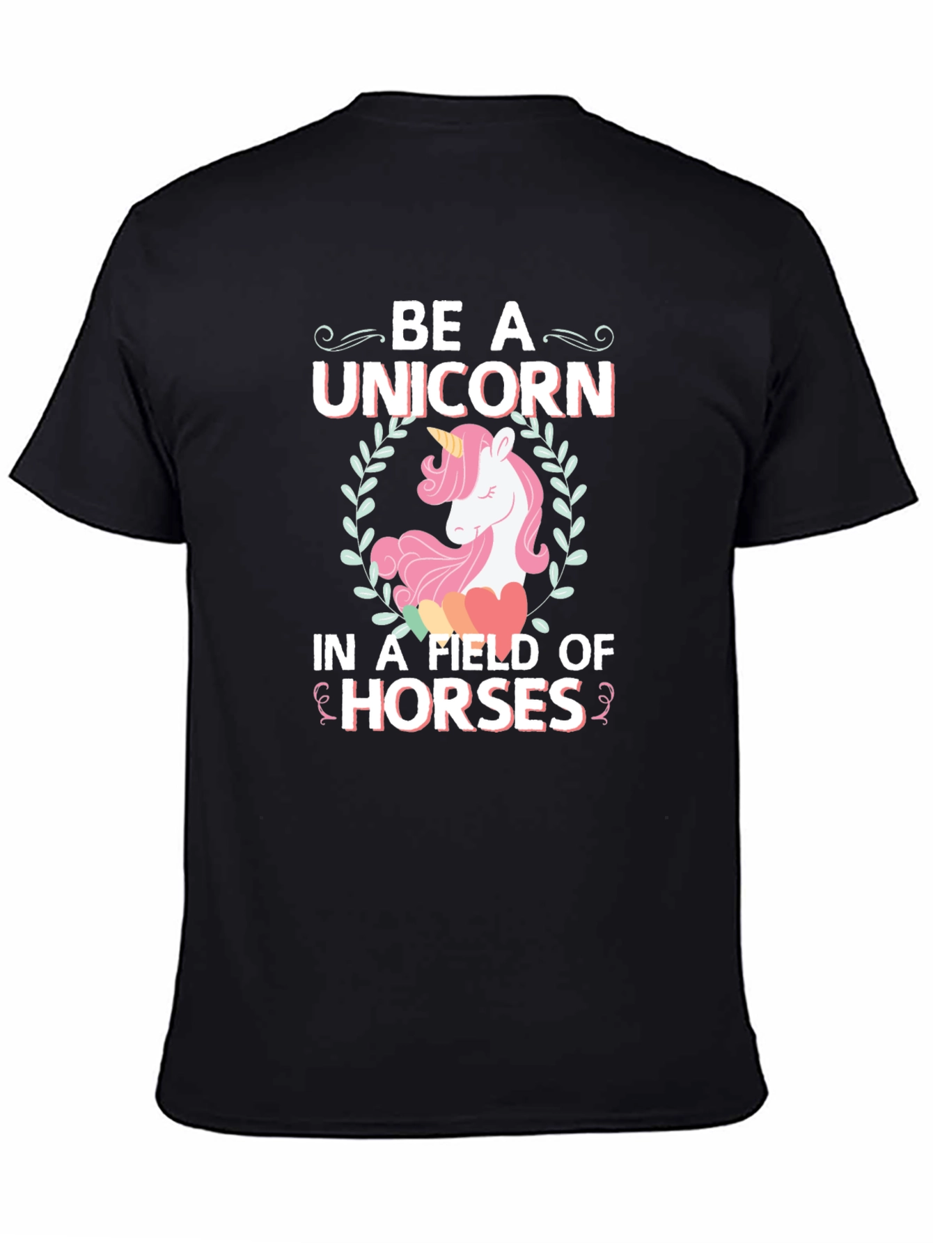Black Be A Unicorn Graphic T-Shirt view 4