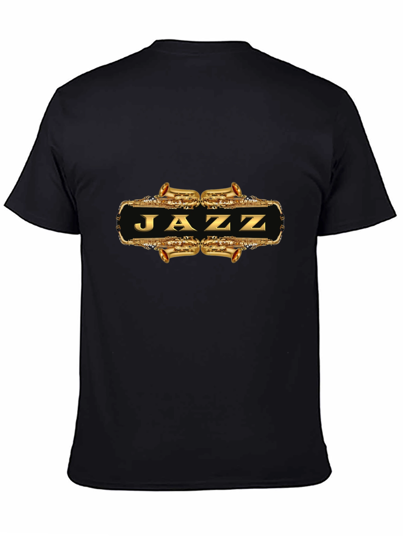 Black Jazz Saxophone T-Shirt - Black view 4