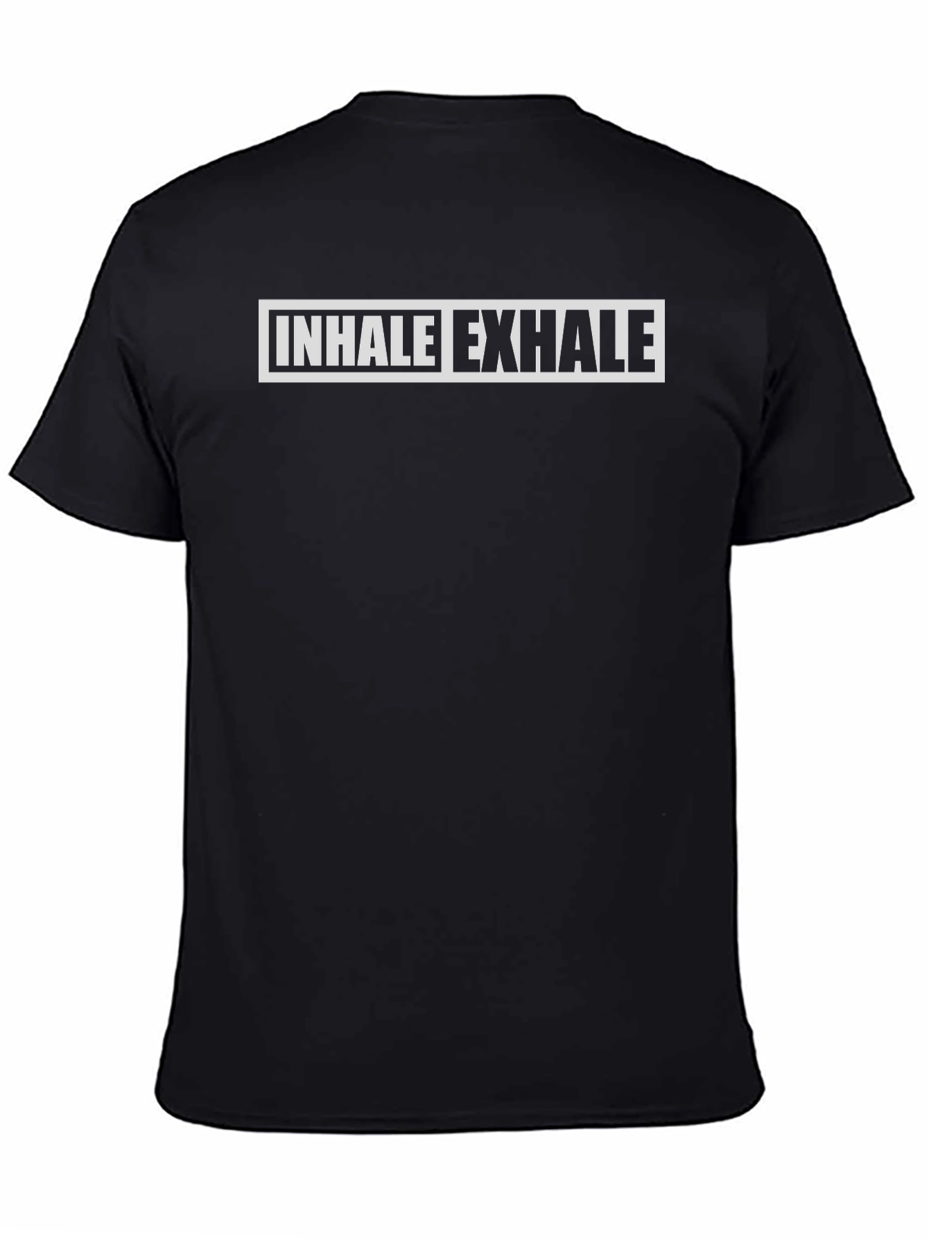 Black Inhale Exhale Graphic Tee - Casual Cotton Comfort view 4