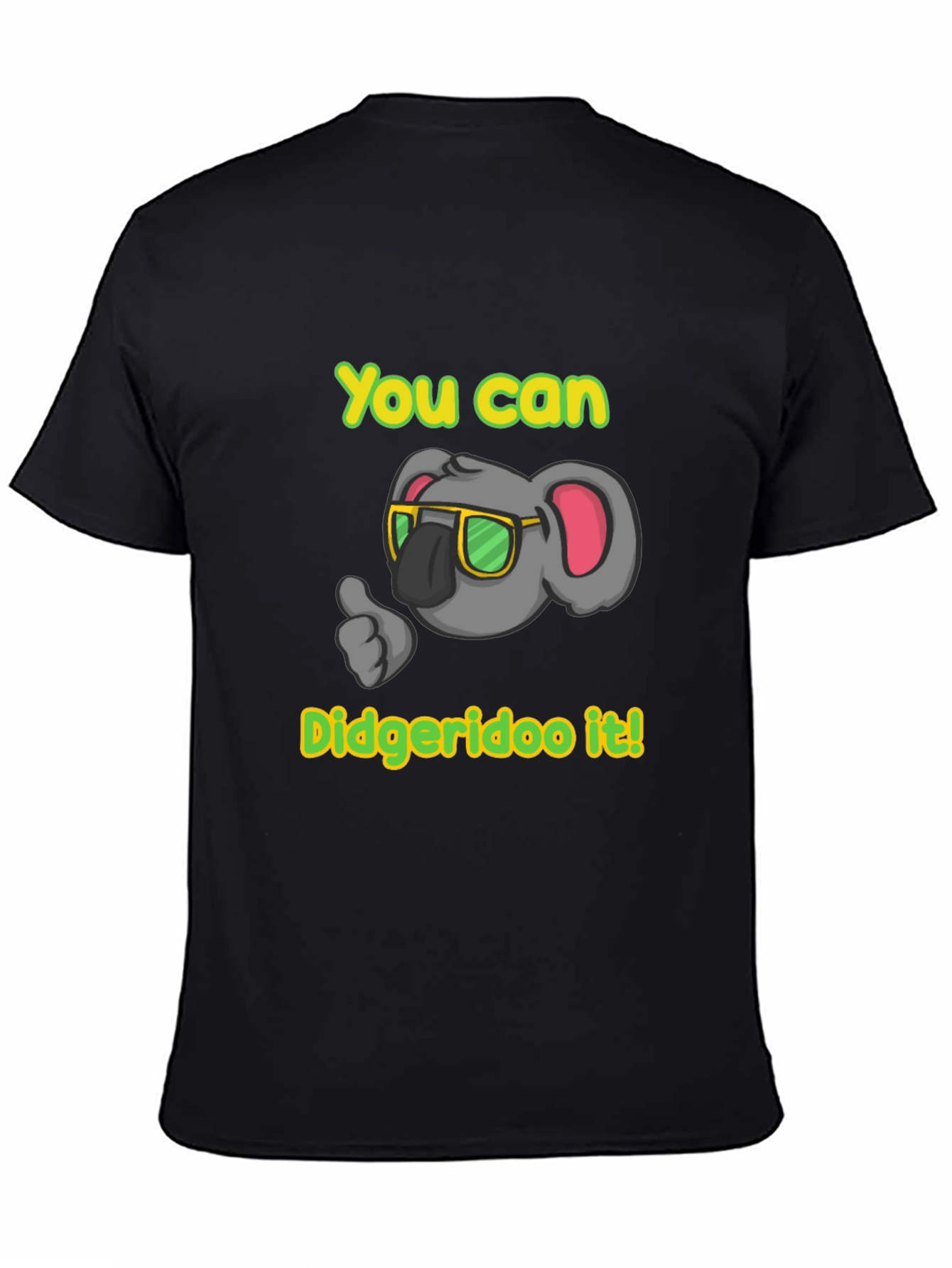Black Funny Koala Didgeridoo T-Shirt view 4