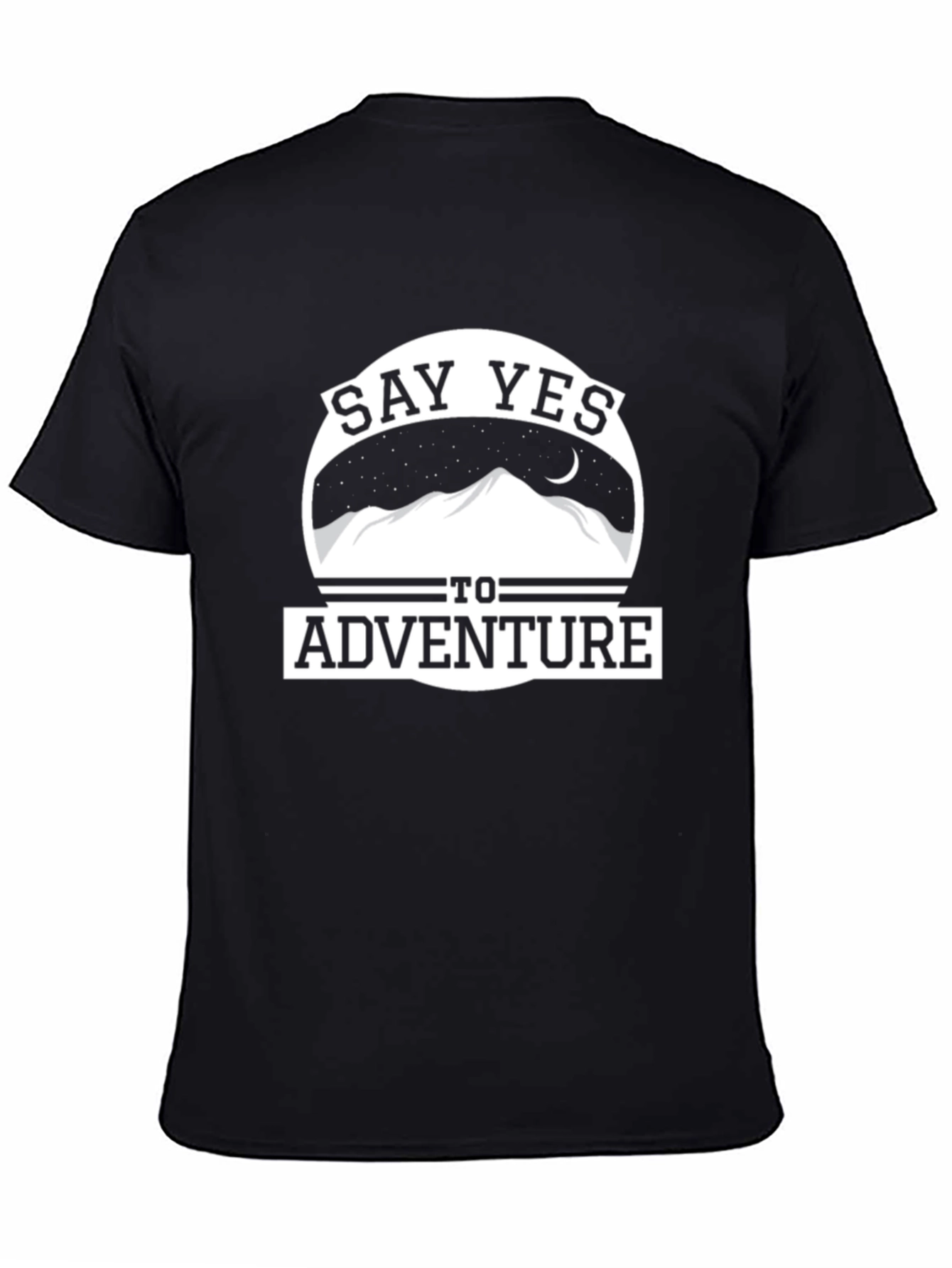 Black Say Yes to Adventure Graphic Tee - Black Cotton T-Shirt view 4