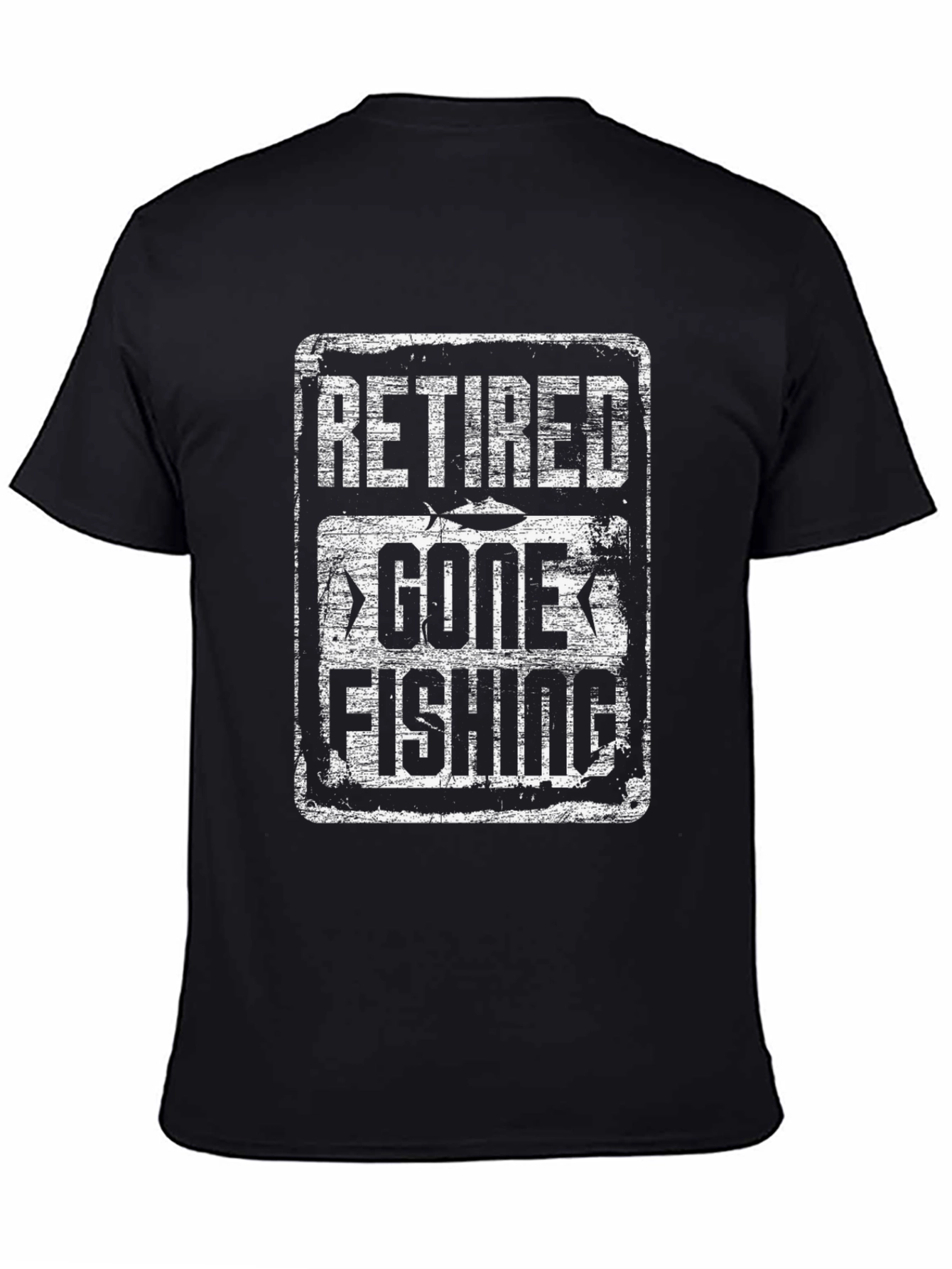 Black Retired Gone Fishing Graphic Tee view 4
