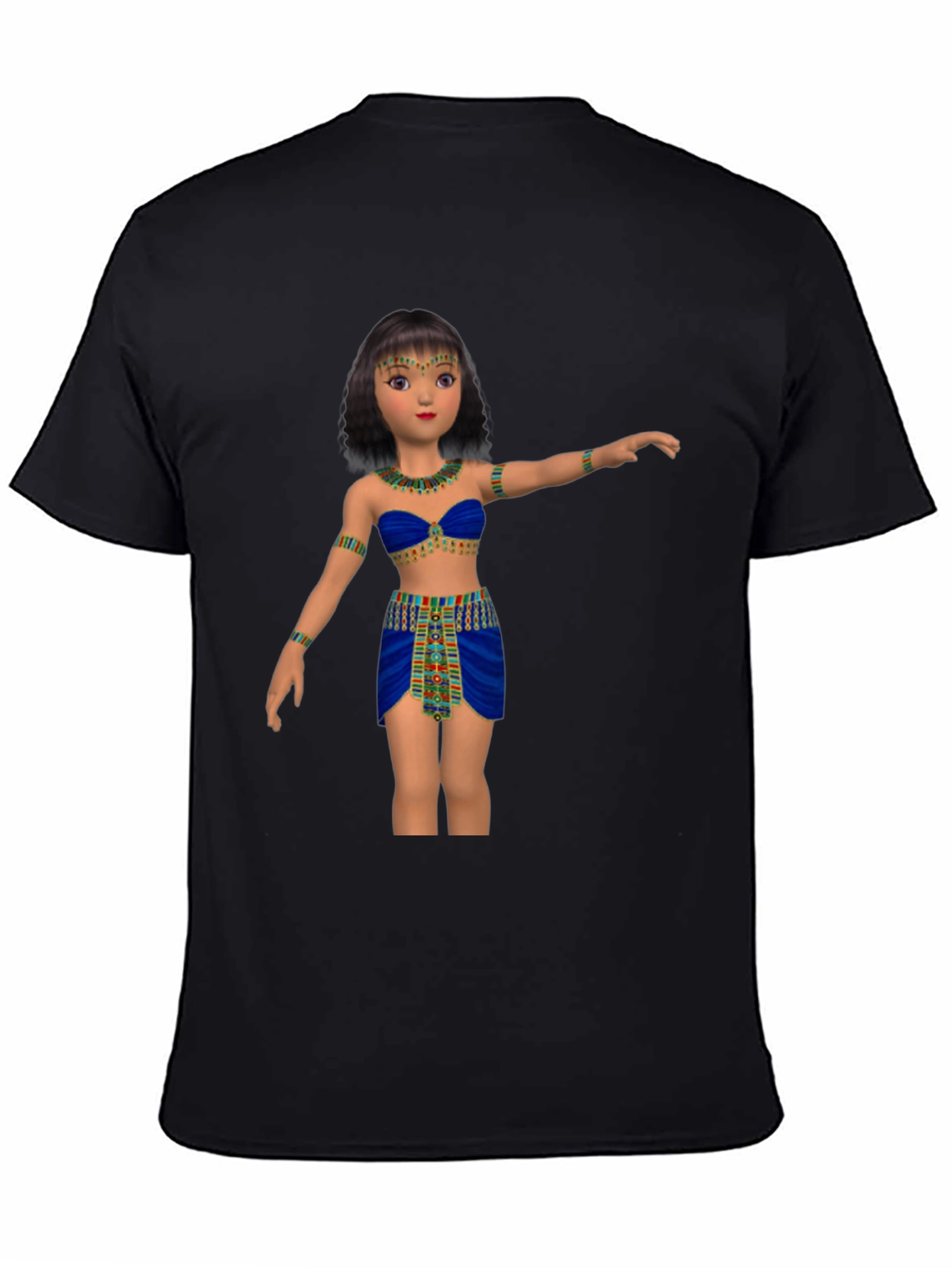 Black Egyptian Cartoon Girl Graphic Tee view 4