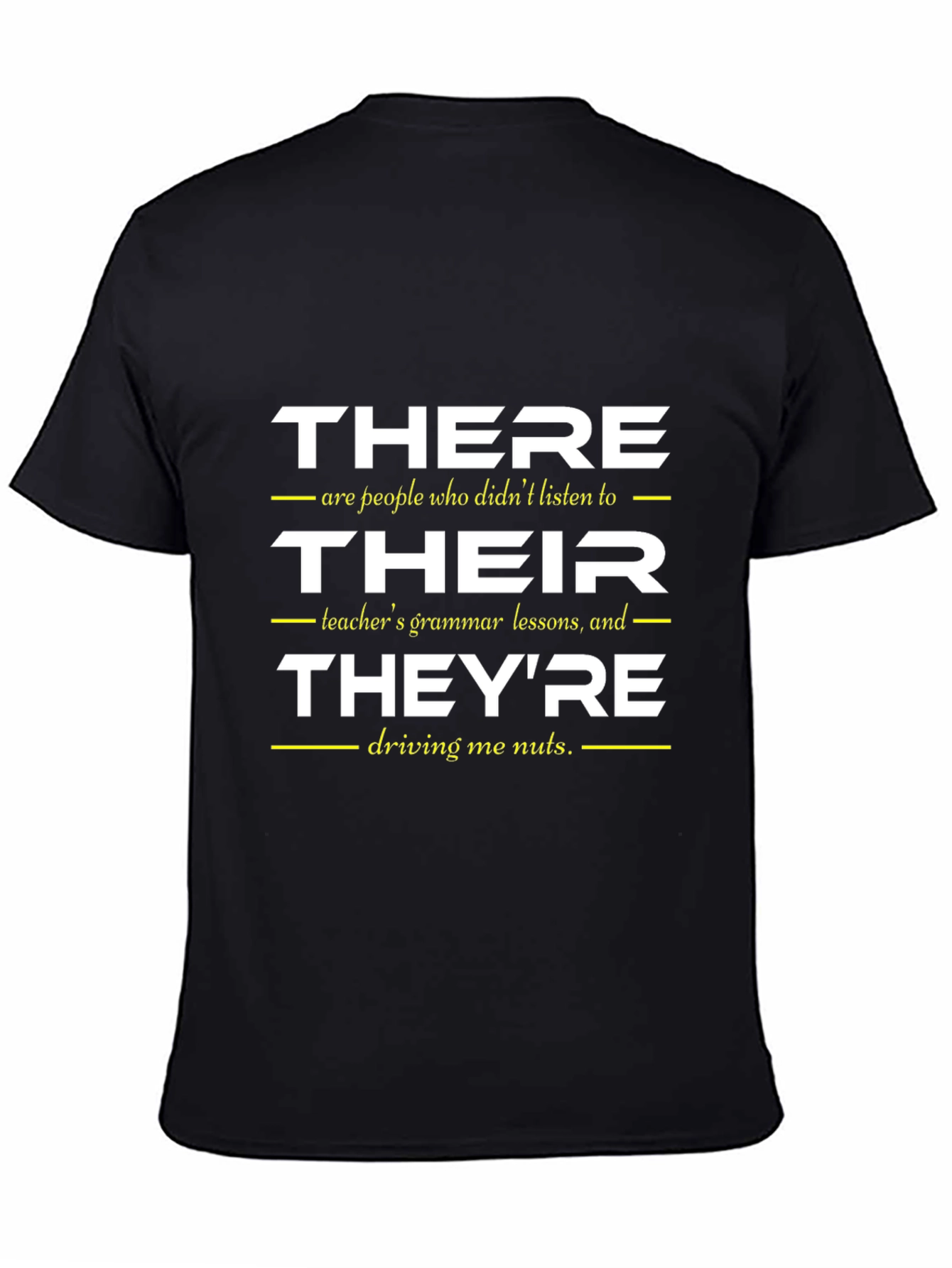 Black Grammar Humor T-Shirt - There Their They're view 4