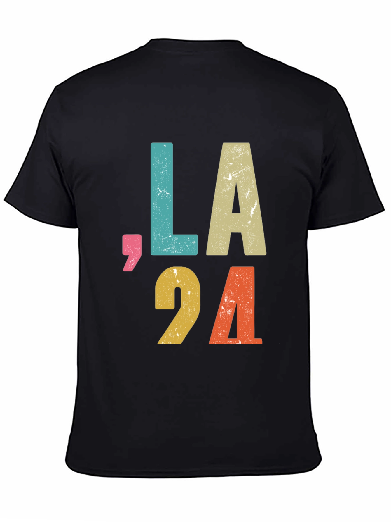 Black Vintage LA 94 Graphic Tee - Retro Style view 4