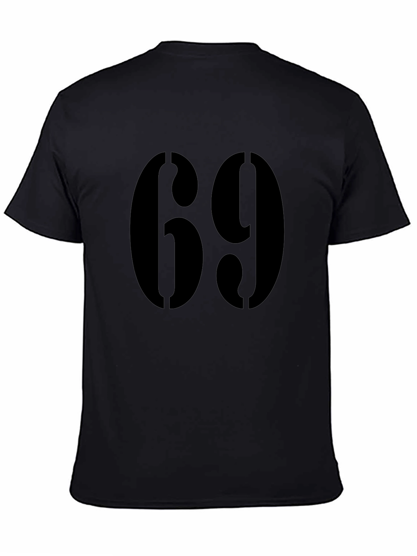 Black Bold Number 69 Graphic Tee - Black Cotton Blend view 4