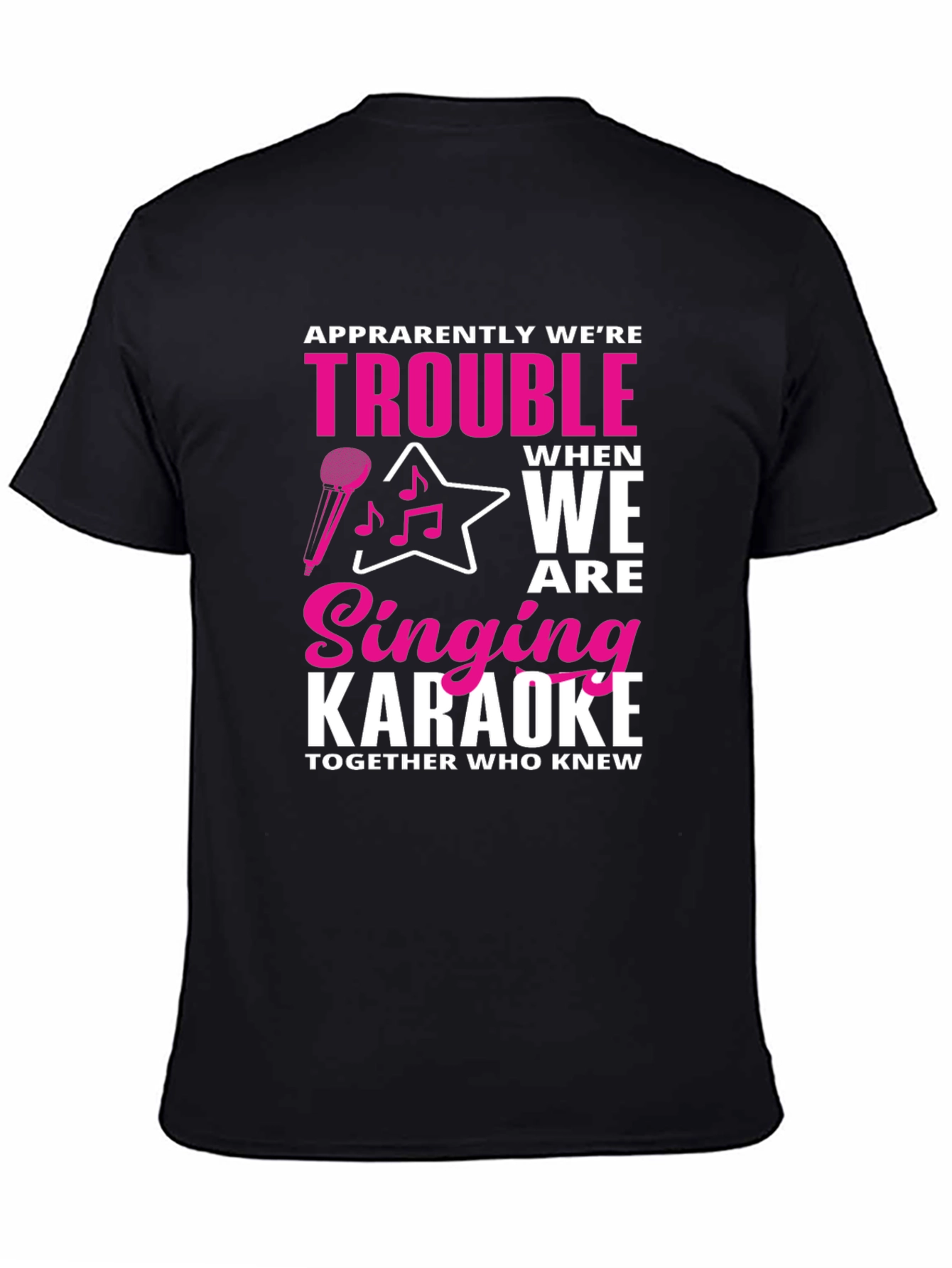 Black Karaoke Trouble Graphic Tee view 4