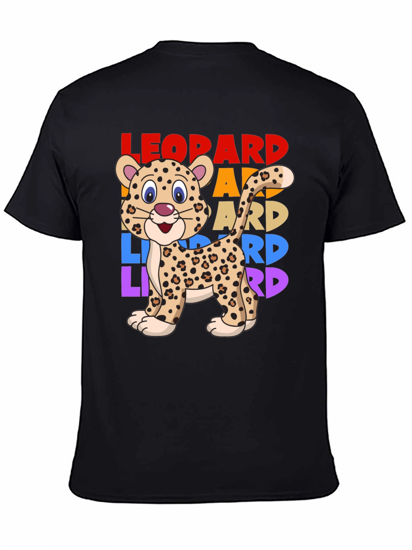 Black Leopard Graphic T-Shirt - Cute Animal Tee view 4