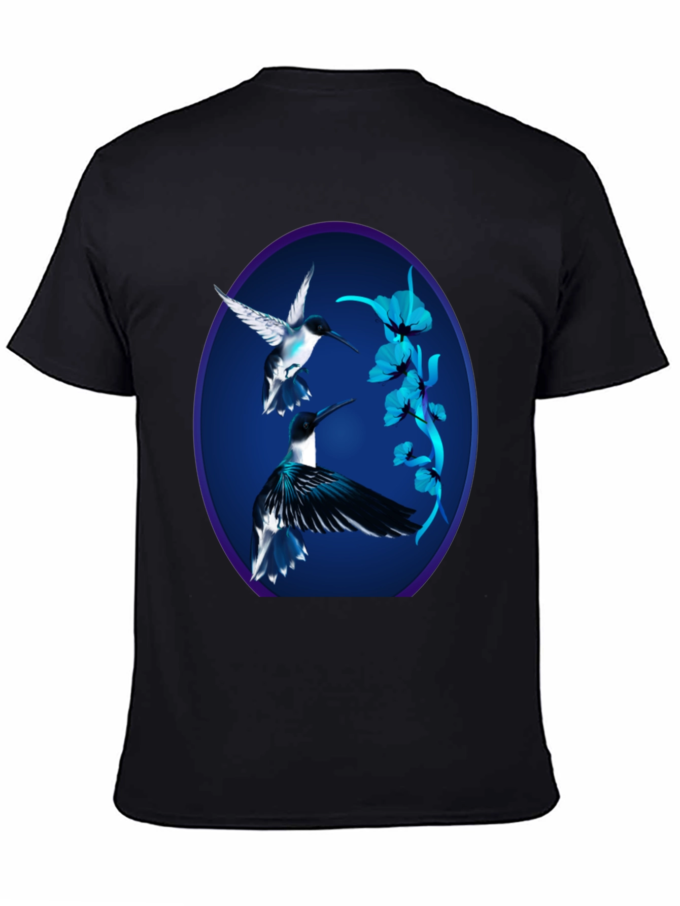 Black Hummingbird Graphic Black Tee view 4