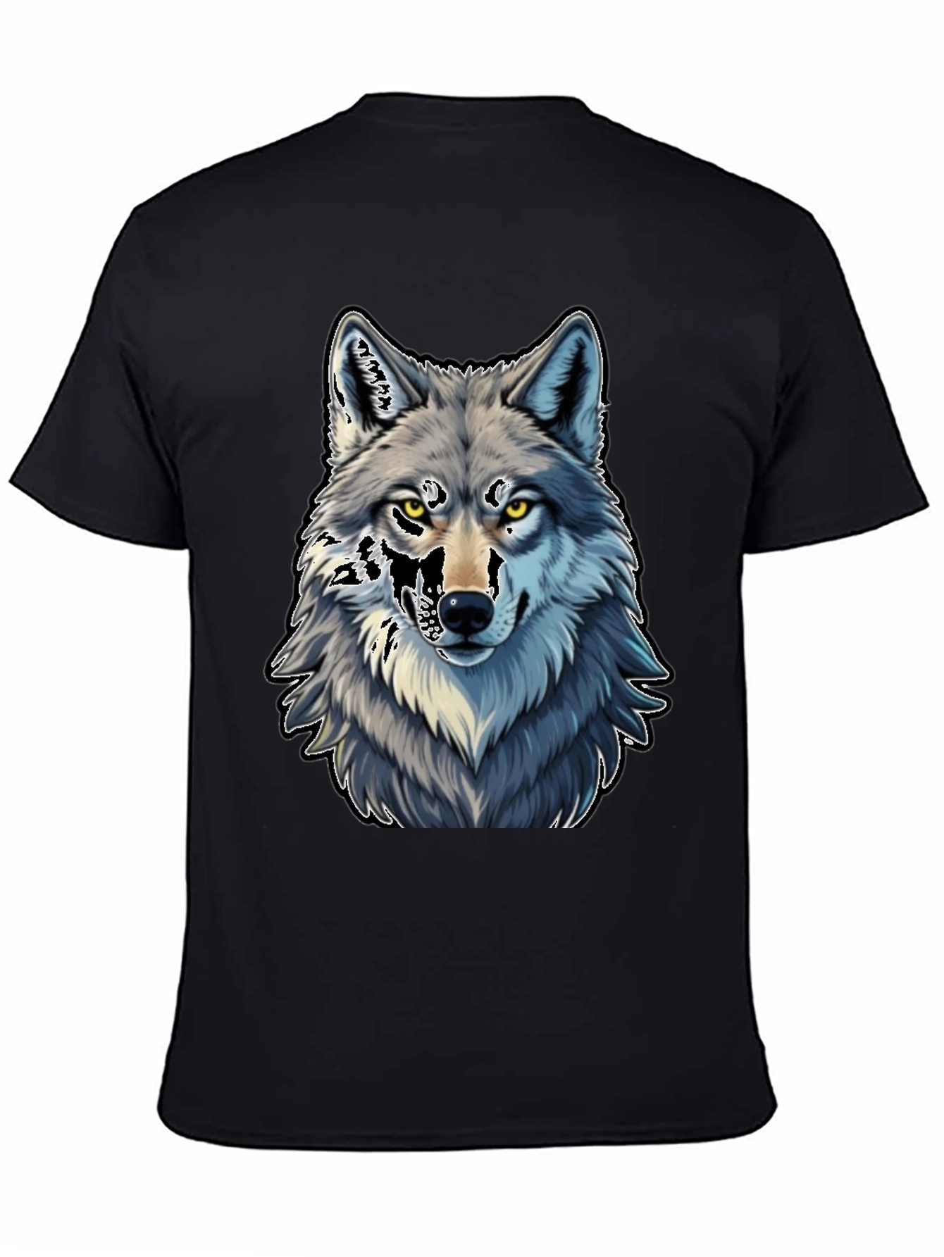 Black Wolf Graphic Tee - Black Cotton Blend view 4