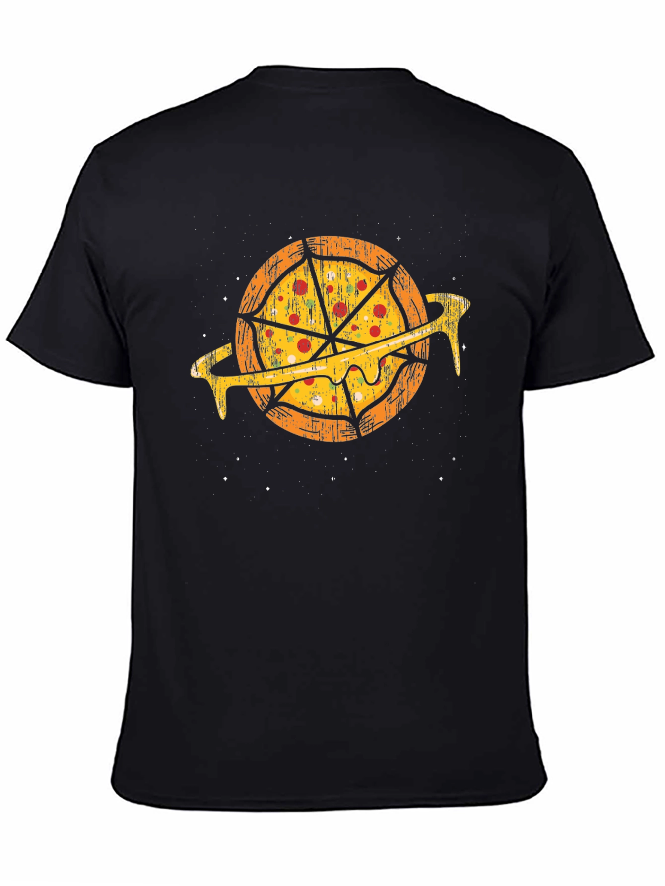 Black Pizza Planet Graphic T-Shirt - Unique Foodie Style view 4