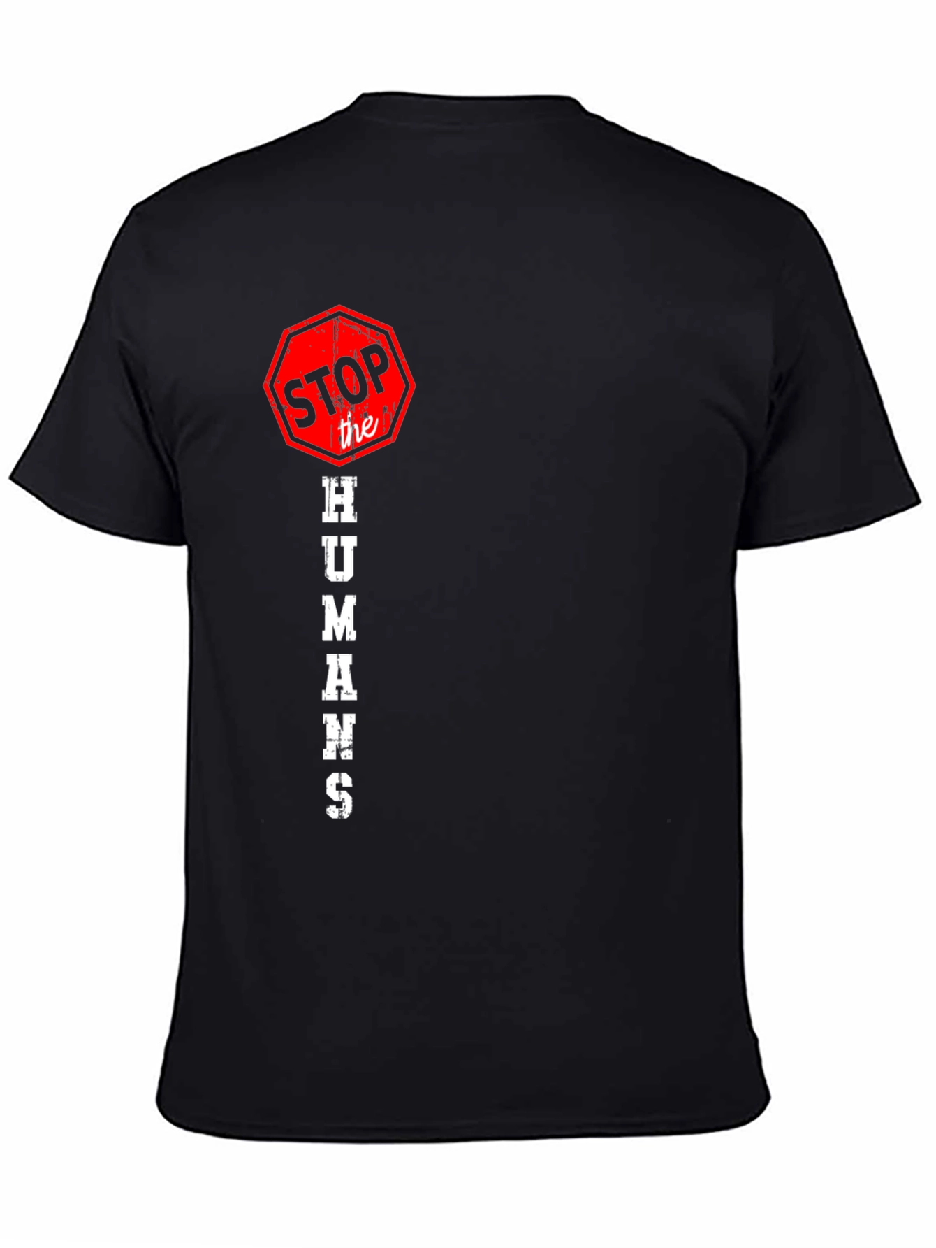 Black Stop the Humans T-Shirt view 4
