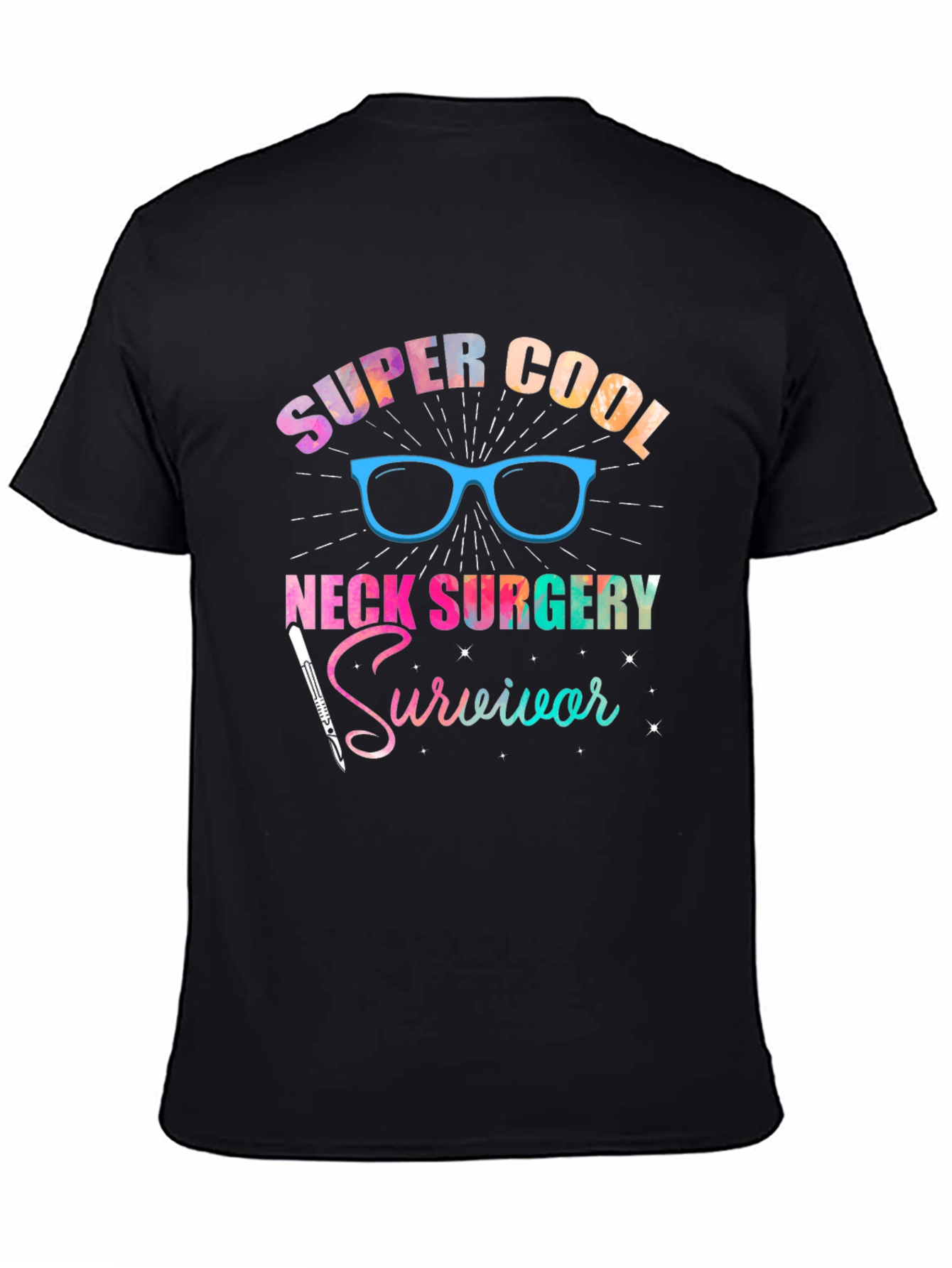 Black Super Cool Neck Surgery Survivor T-Shirt view 4