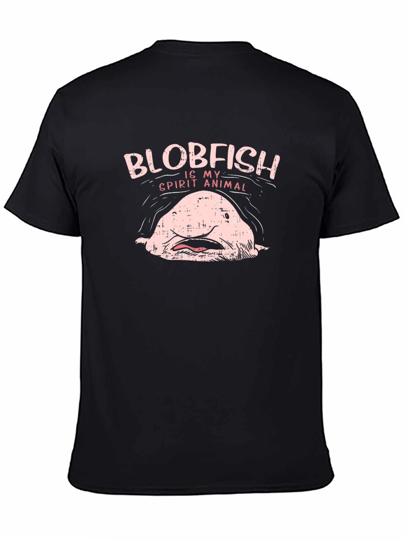 Black Blobfish Spirit Animal Graphic T-Shirt view 4