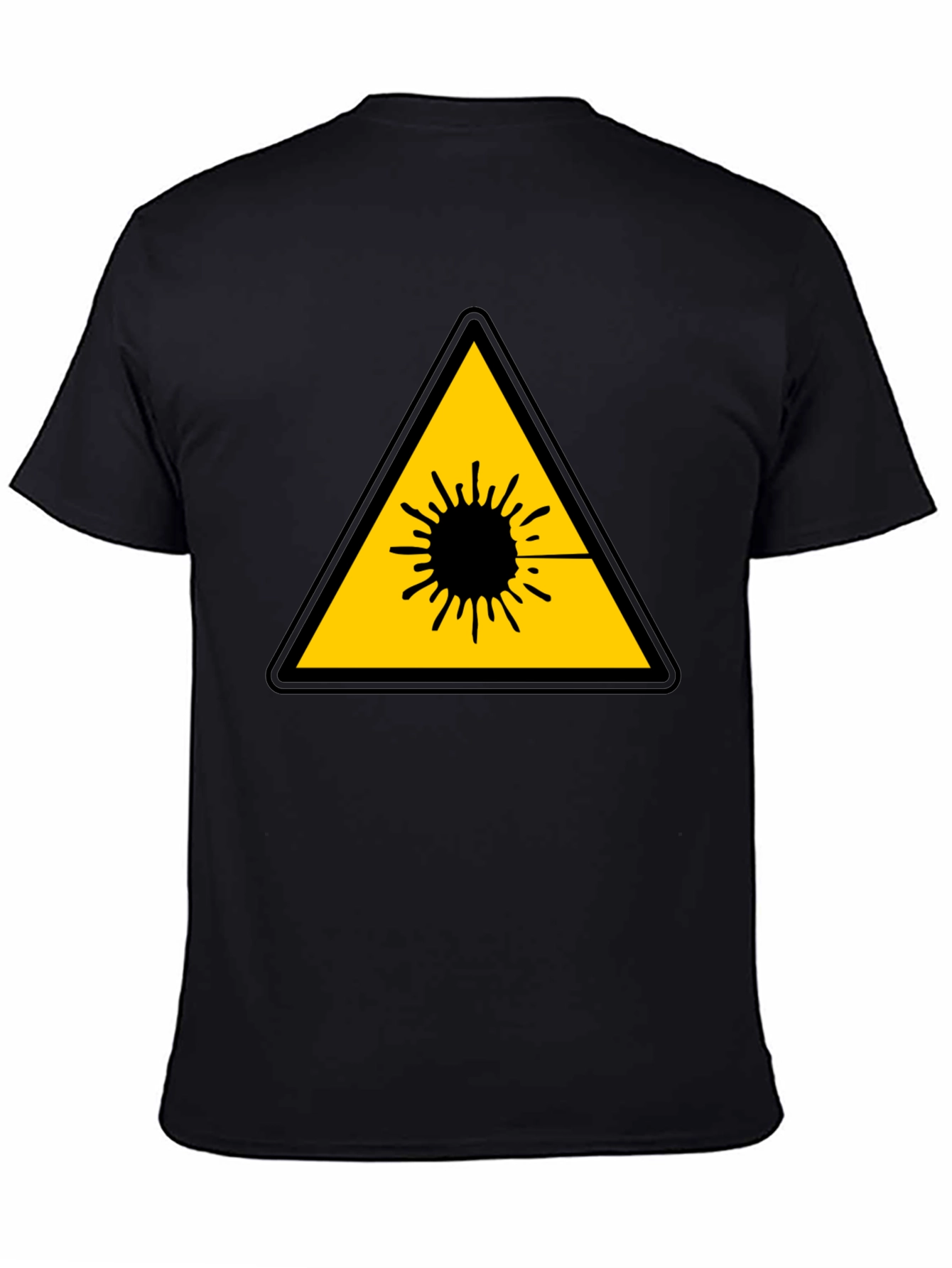 Black Laser Hazard Black T-Shirt - Warning Graphic Tee view 4