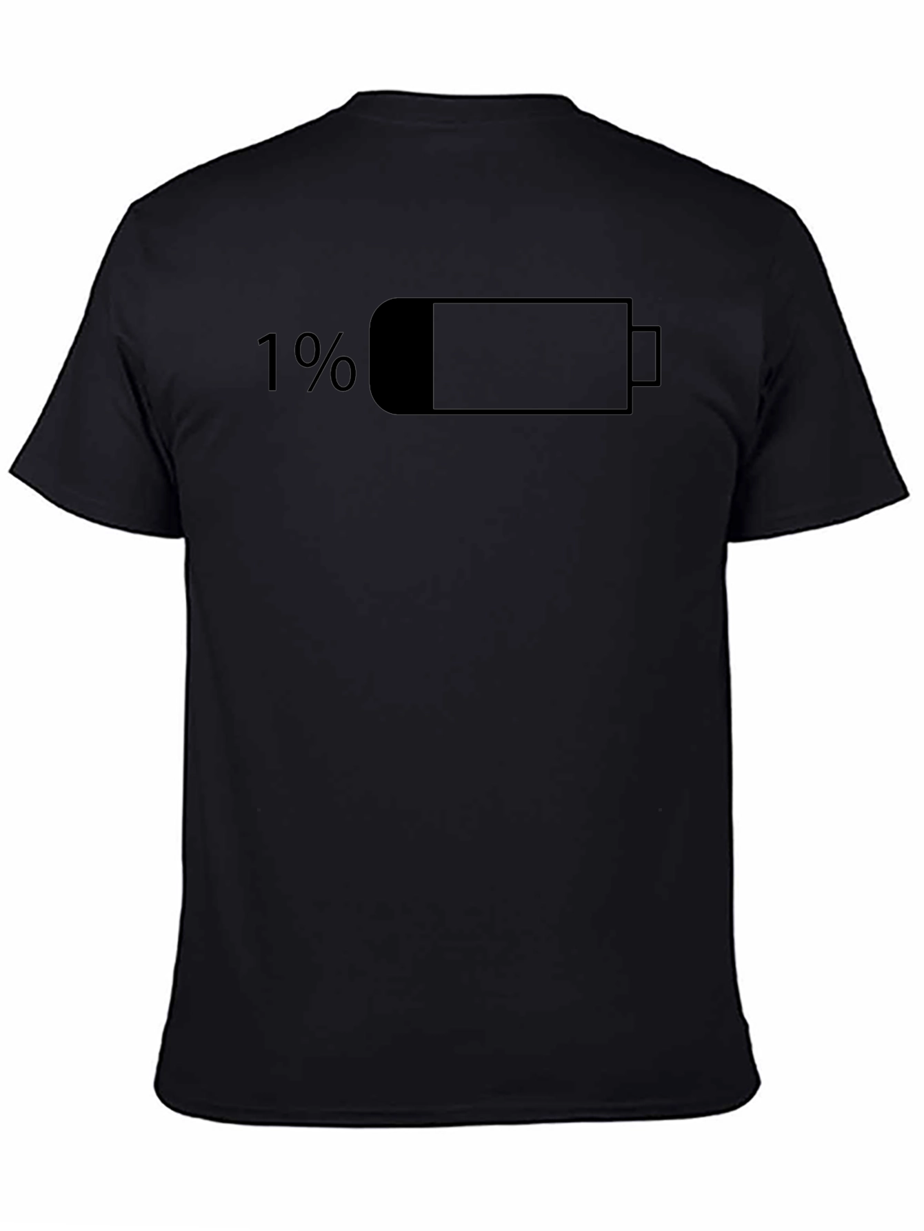 Black Low Battery Black T-Shirt view 4