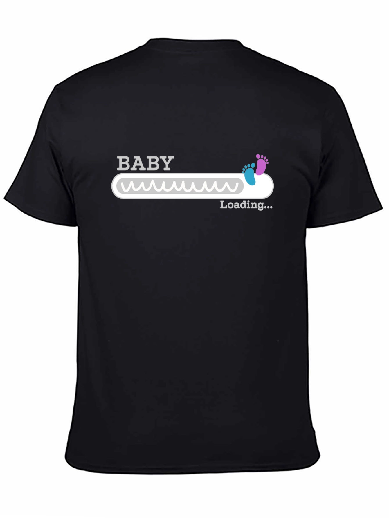 Black Baby Loading T-Shirt - Funny Pregnancy Announcement Tee view 4