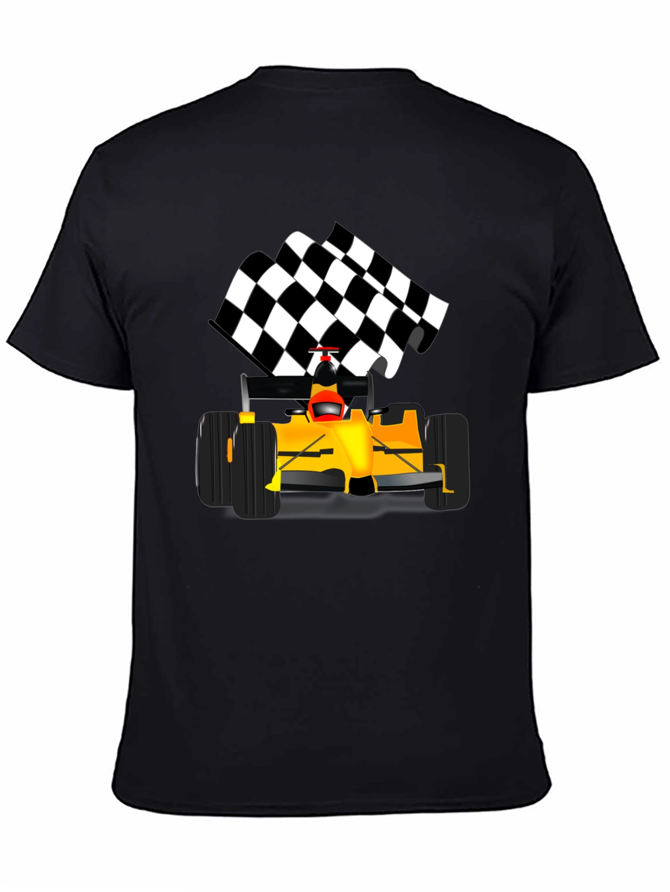Black Formula Race Car T-Shirt view 4