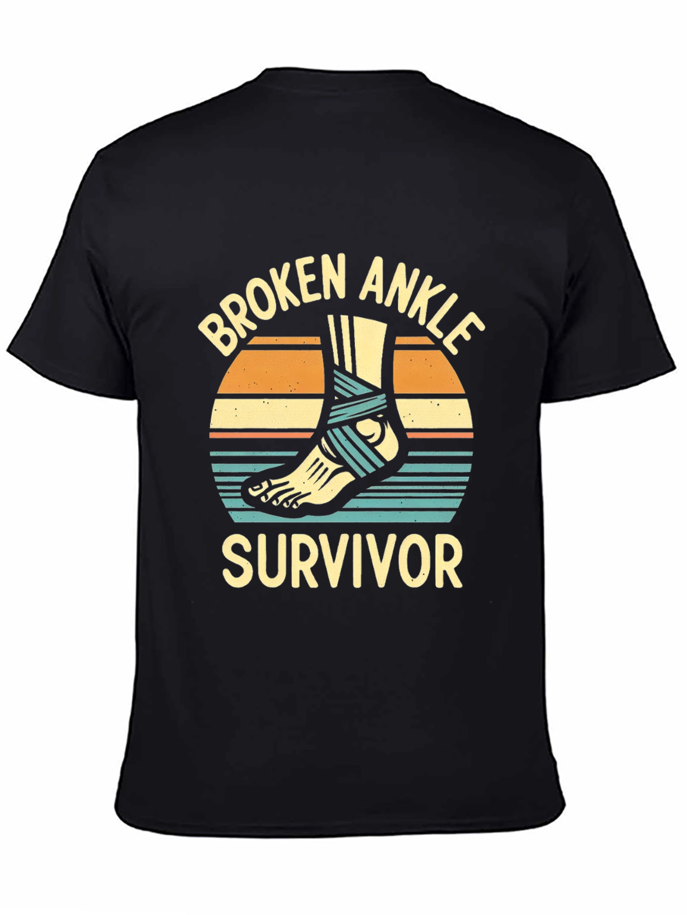Black Broken Ankle Survivor Graphic T-Shirt view 4