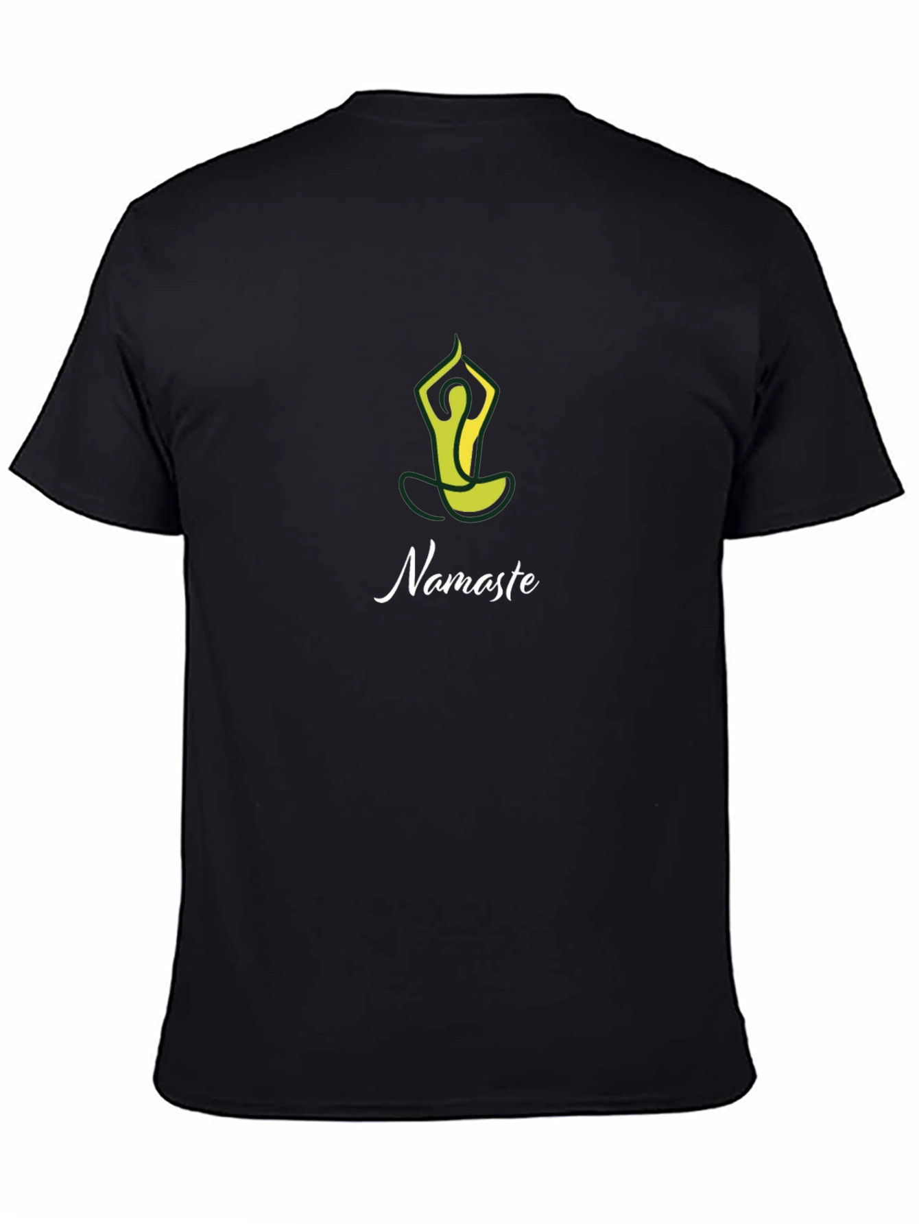 Black Namaste Yoga Graphic Tee - Black Cotton T-Shirt view 4